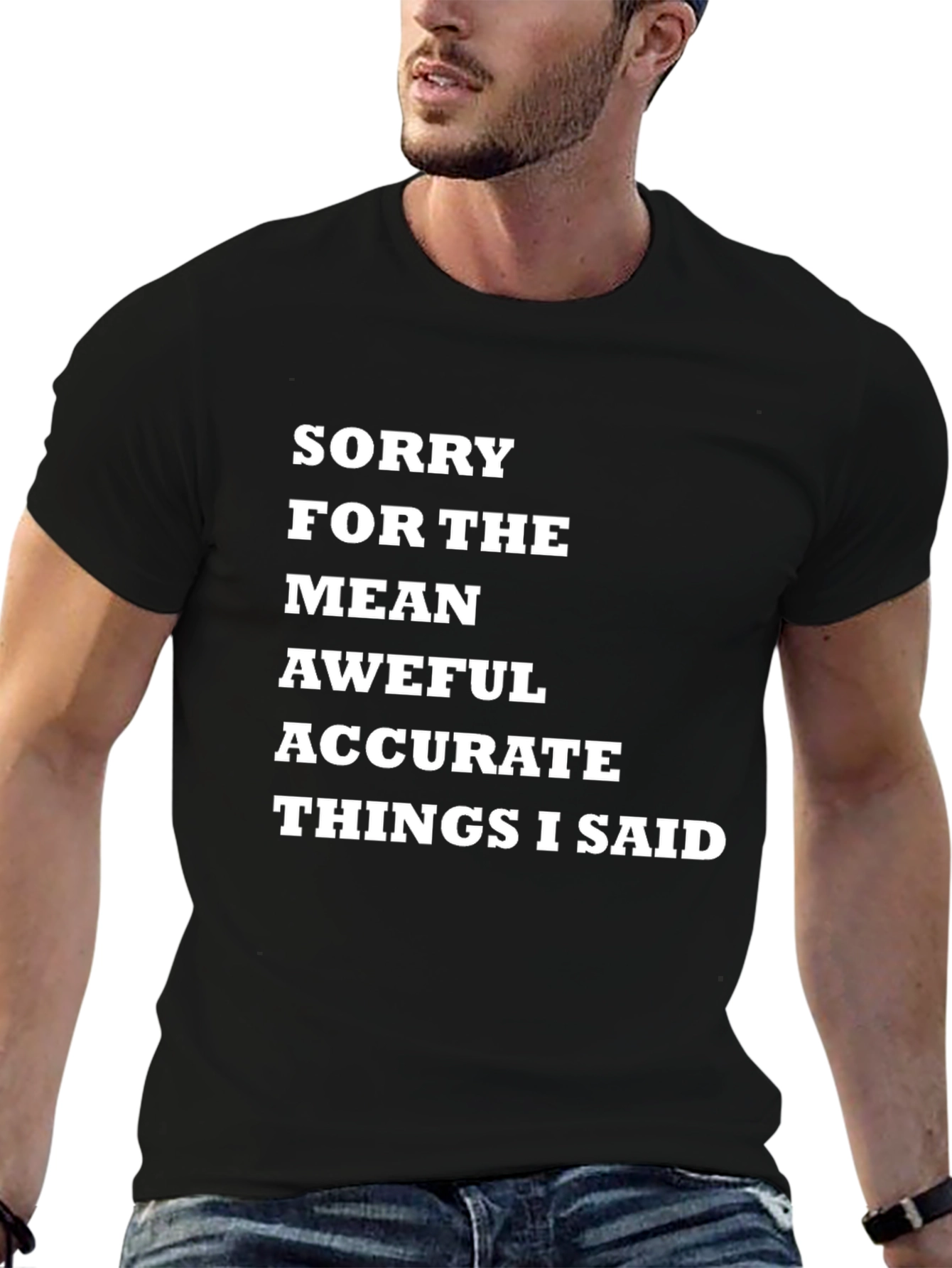 Black Funny Sarcastic Apology T-Shirt view 6