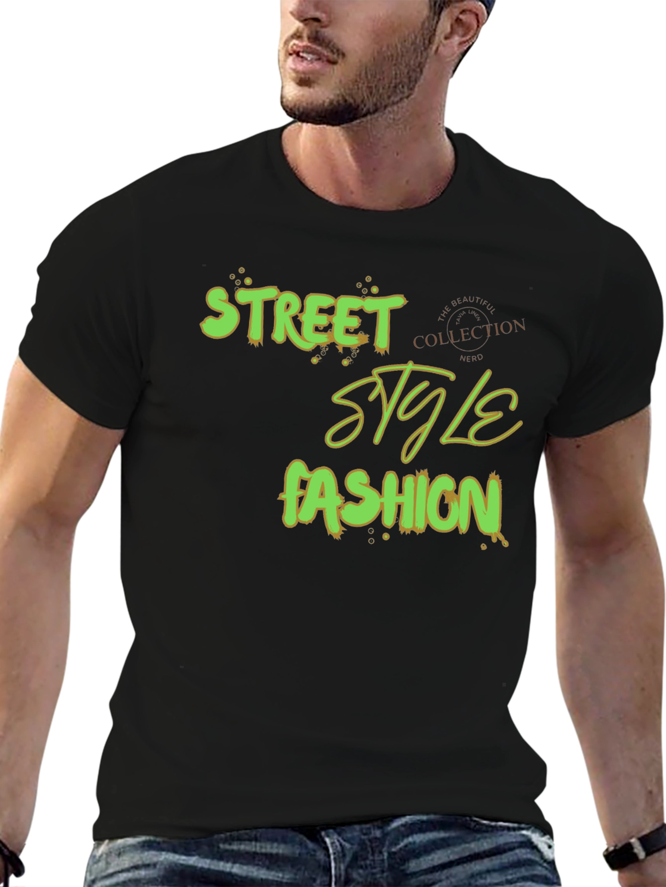 Black Street Style Fashion Graphic Tee - Trendy Black T-Shirt view 6