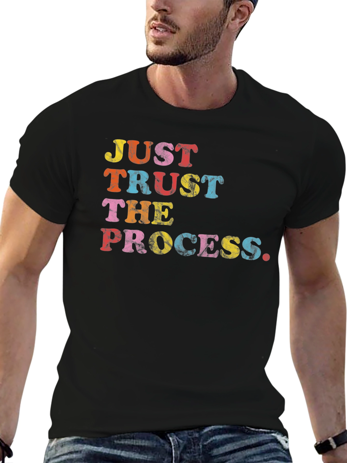 Black Just Trust The Process Graphic T-Shirt view 6
