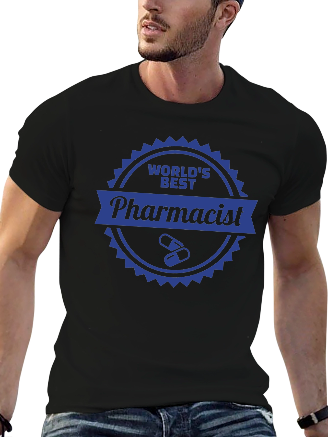 Black World's Best Pharmacist T-Shirt - Novelty Gift Idea view 6