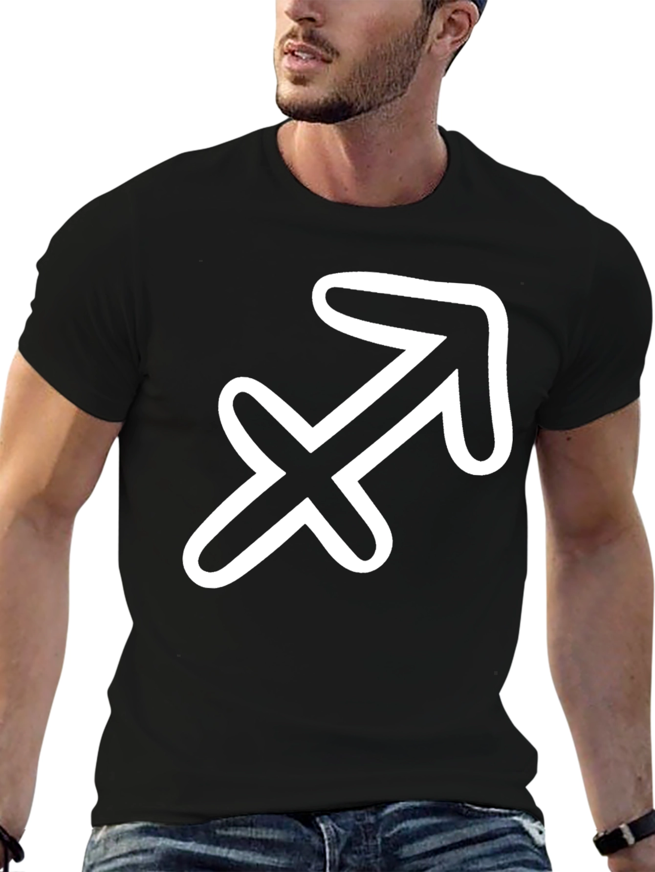 Black Sagittarius Zodiac Black T-Shirt view 6