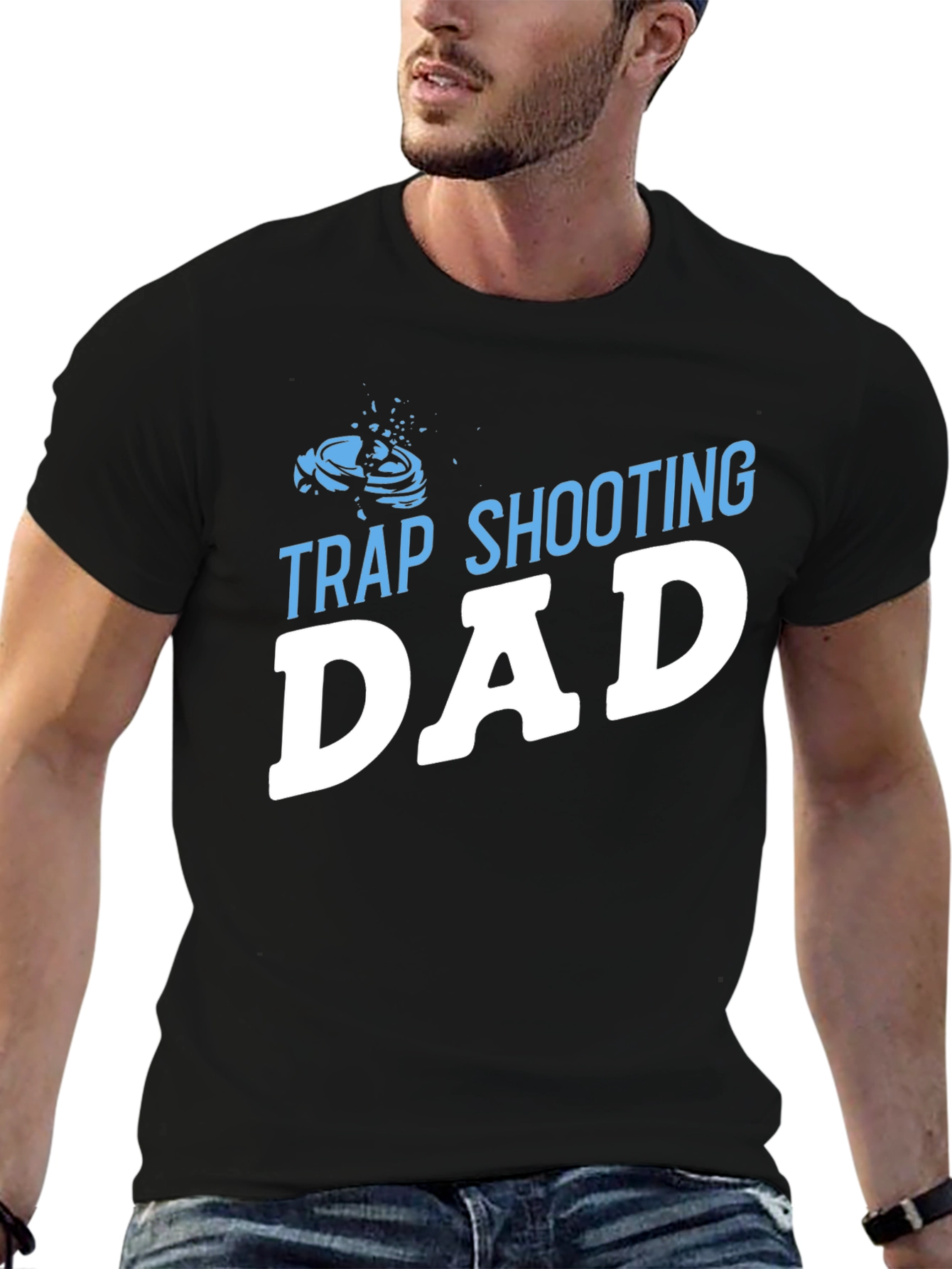 Black Trap Shooting Dad T-Shirt view 6