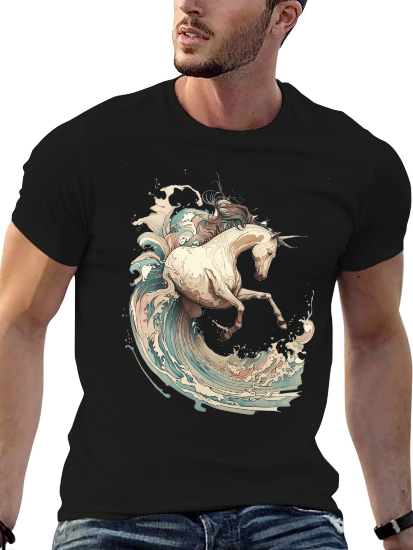 Unicorn Wave Rider Graphic T-Shirt - 6