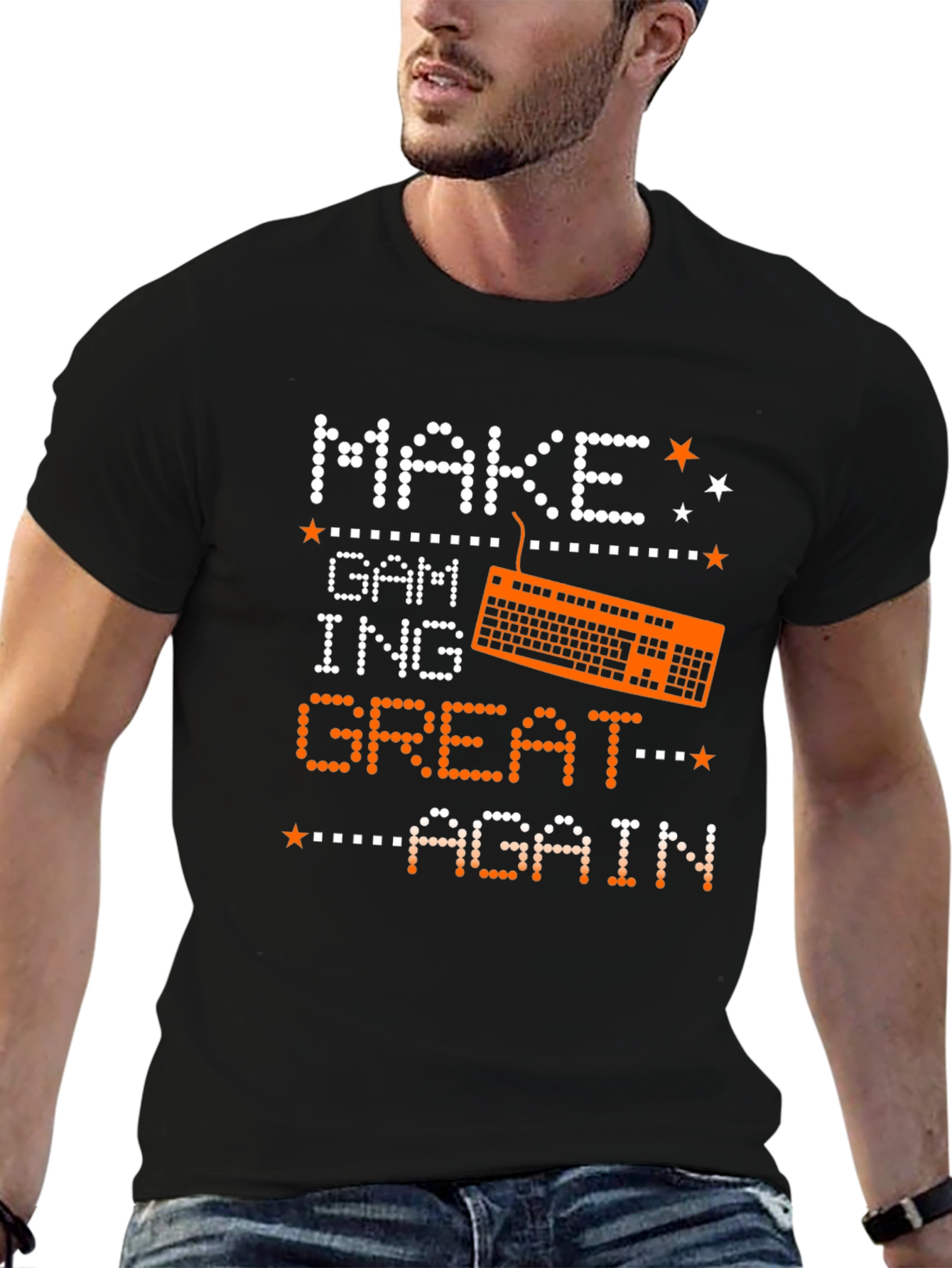 Black Make Gaming Great Again T-Shirt view 6