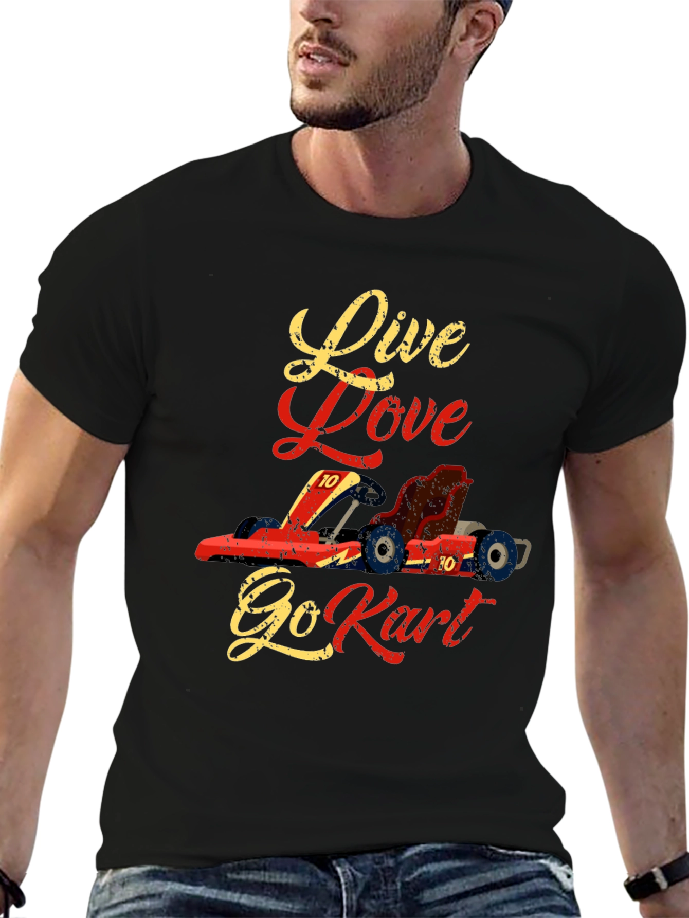 Black Live Love Go Kart T-Shirt view 6