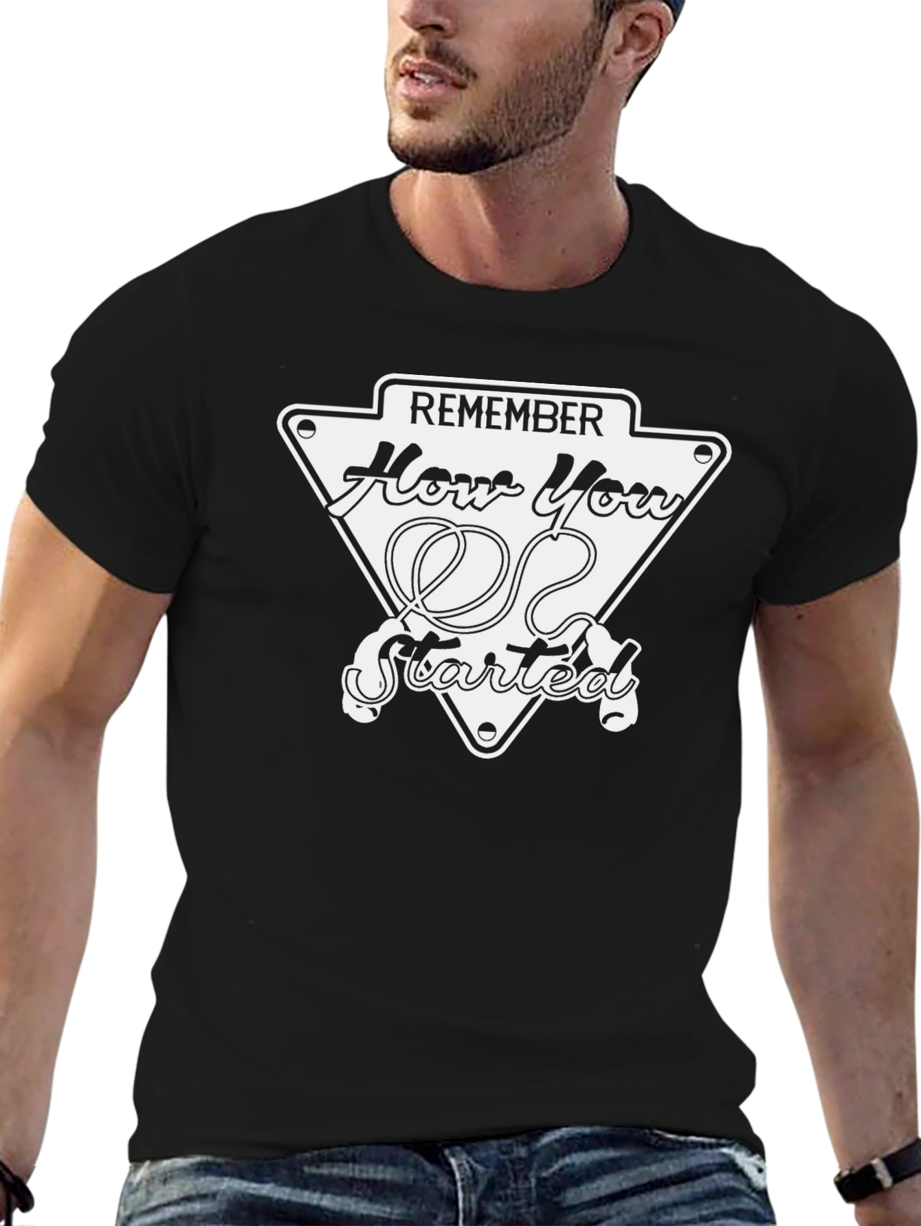 Black Remember How You Started Black T-Shirt view 6