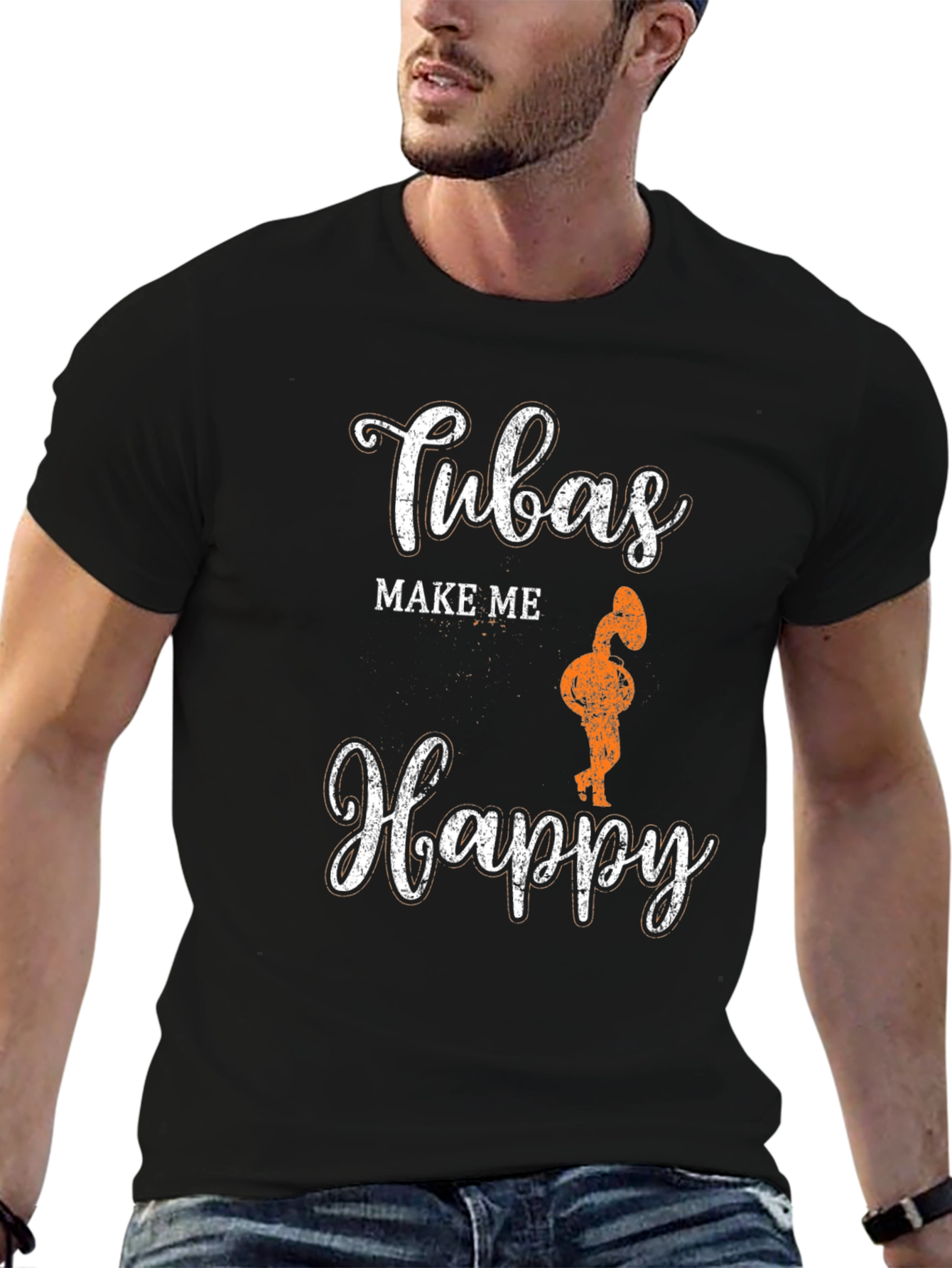 Black Tubas Make Me Happy Graphic Tee view 6