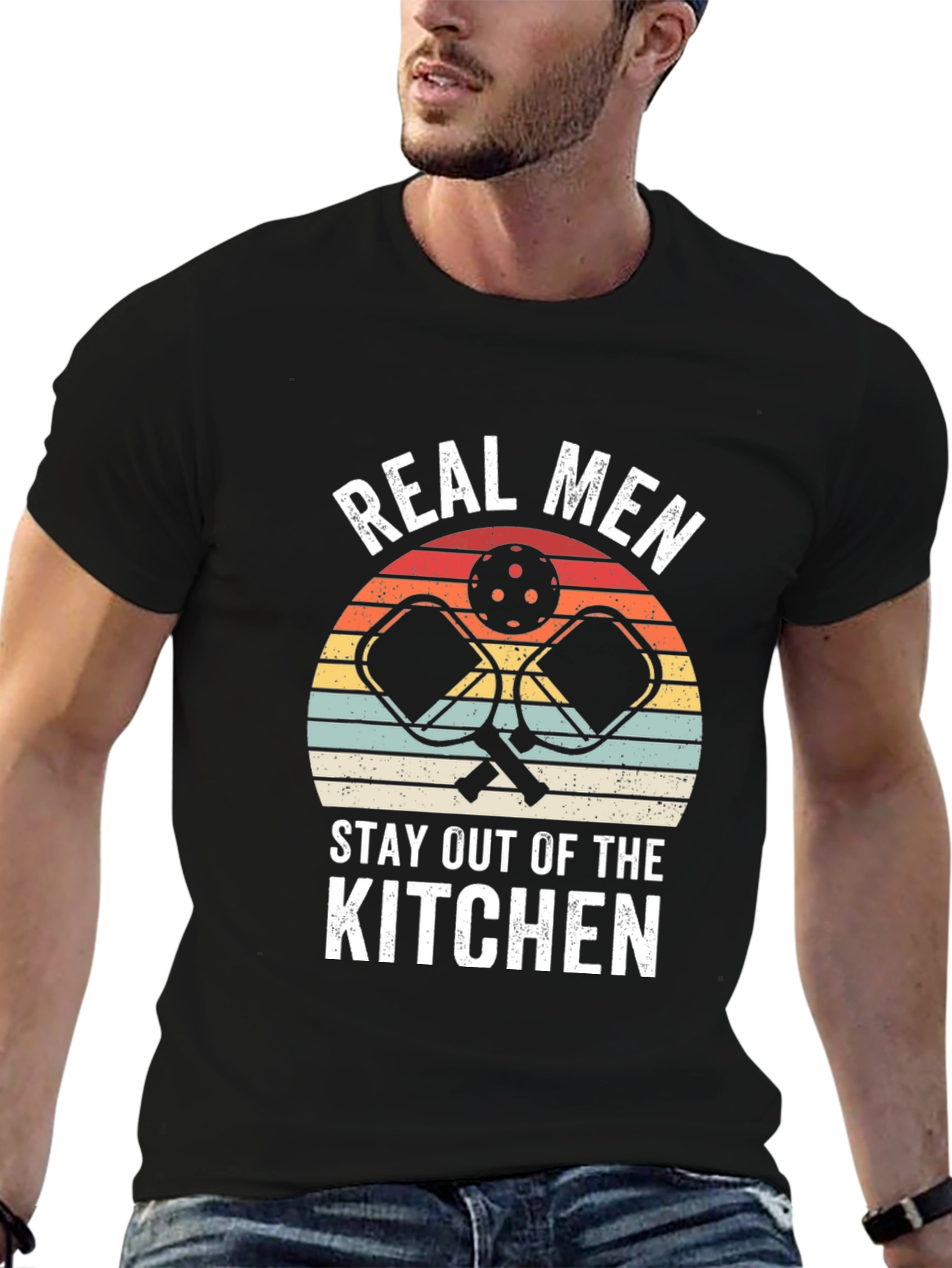 Black Real Men Stay Out of the Kitchen T-Shirt view 6