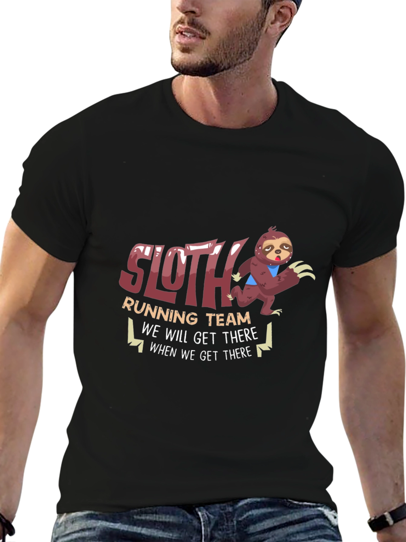 Black Sloth Running Team Novelty Tee view 6