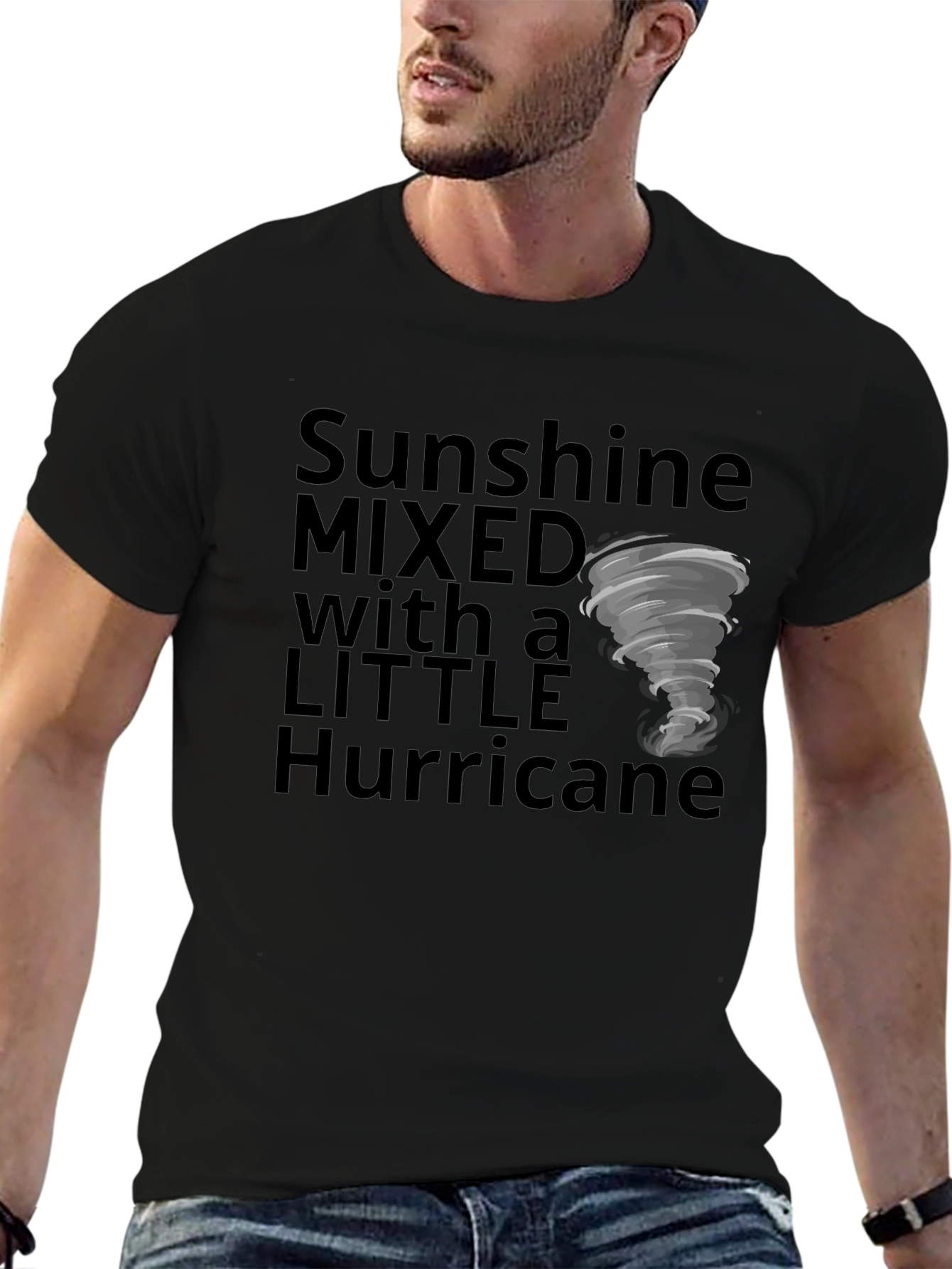 Black Sunshine & Hurricane Graphic Tee view 6