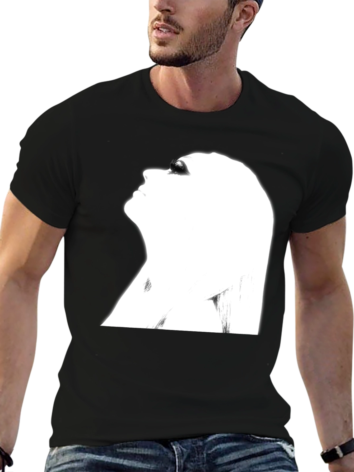 Black Silhouette Graphic Tee - Modern Black T-Shirt view 6