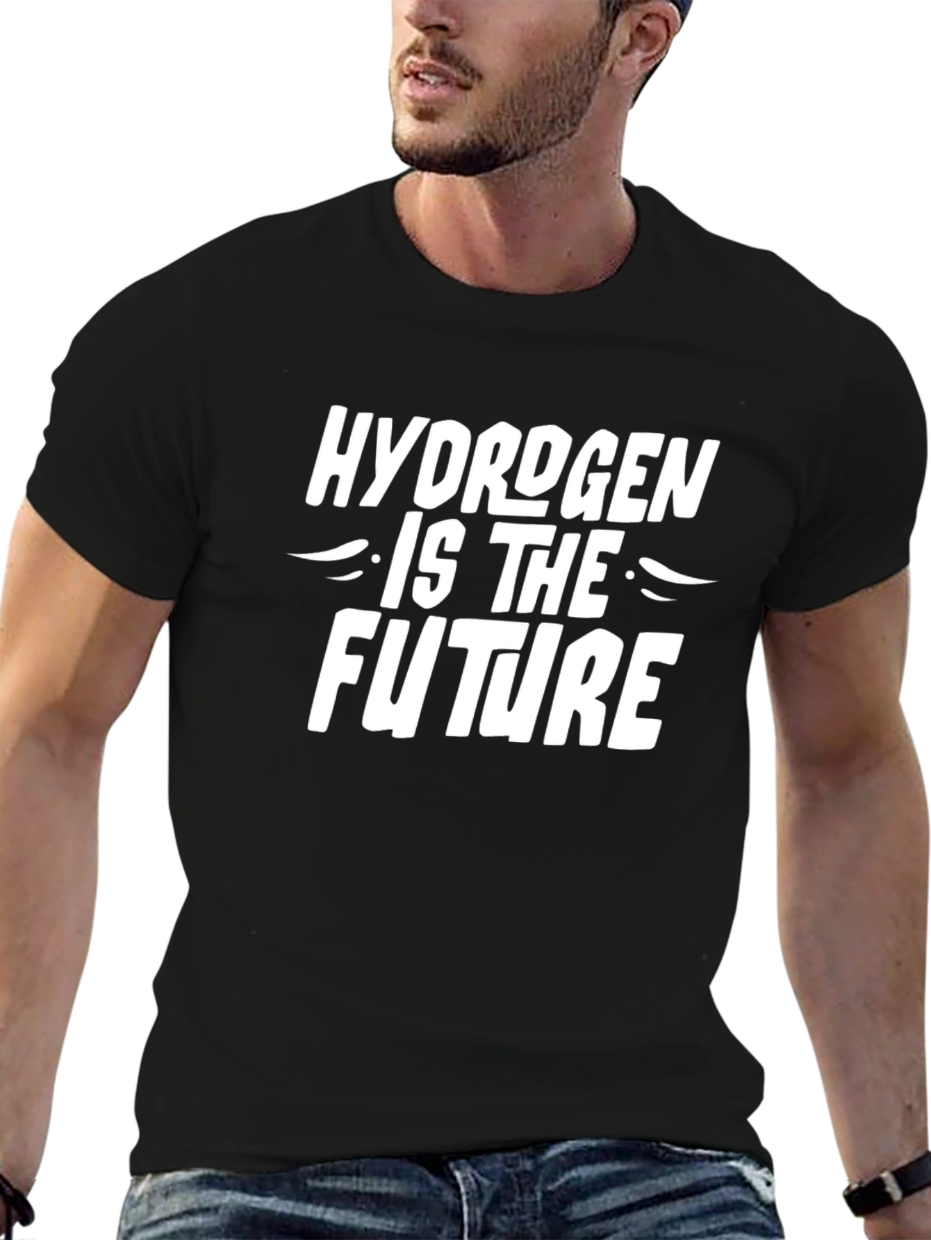 Hydrogen Is The Future Black Graphic Tee - 6