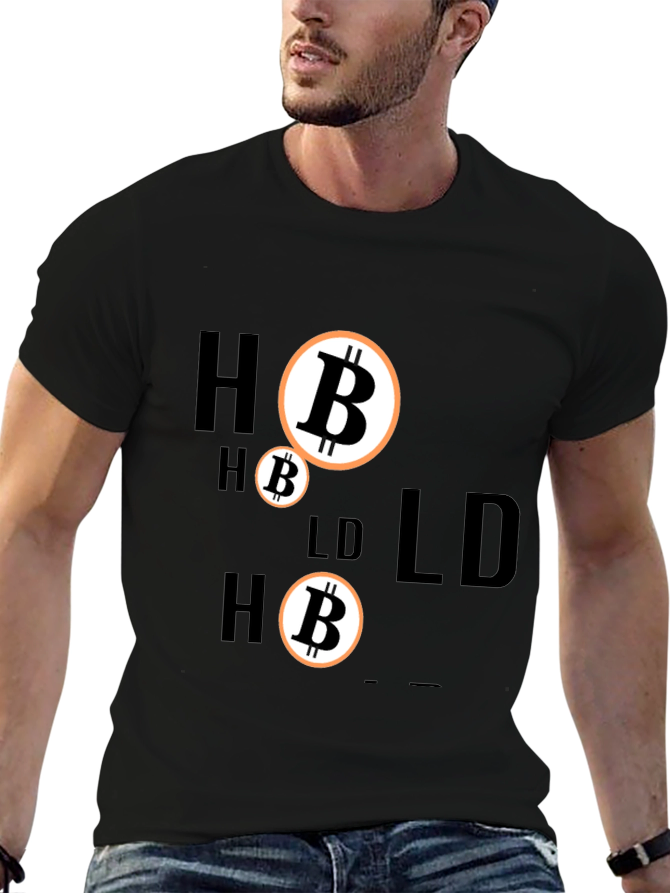 Black HODL Bitcoin Crypto T-Shirt - Black view 6