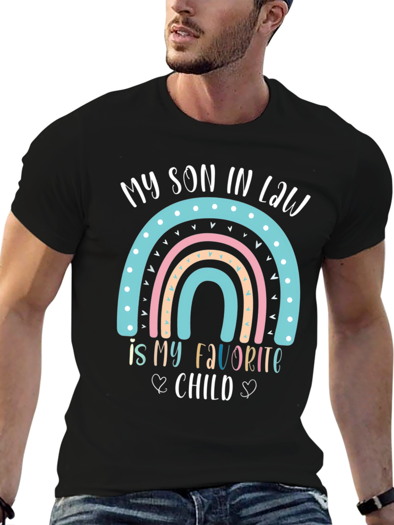 Black My Son In Law Favorite Child Rainbow T-Shirt view 6