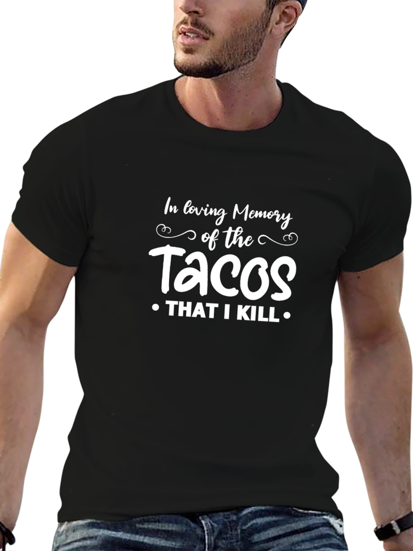 Black In Loving Memory of The Tacos T-Shirt view 6