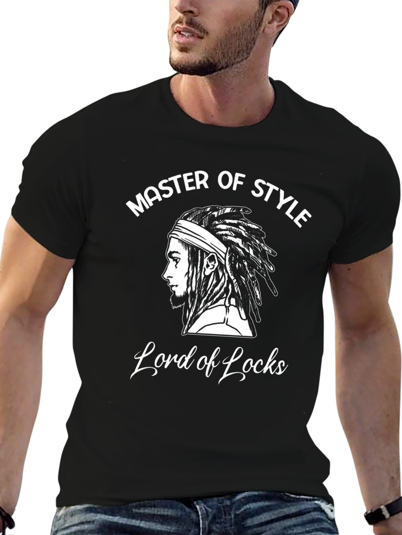 Black Master of Style Graphic T-Shirt - Lord of Locks view 6