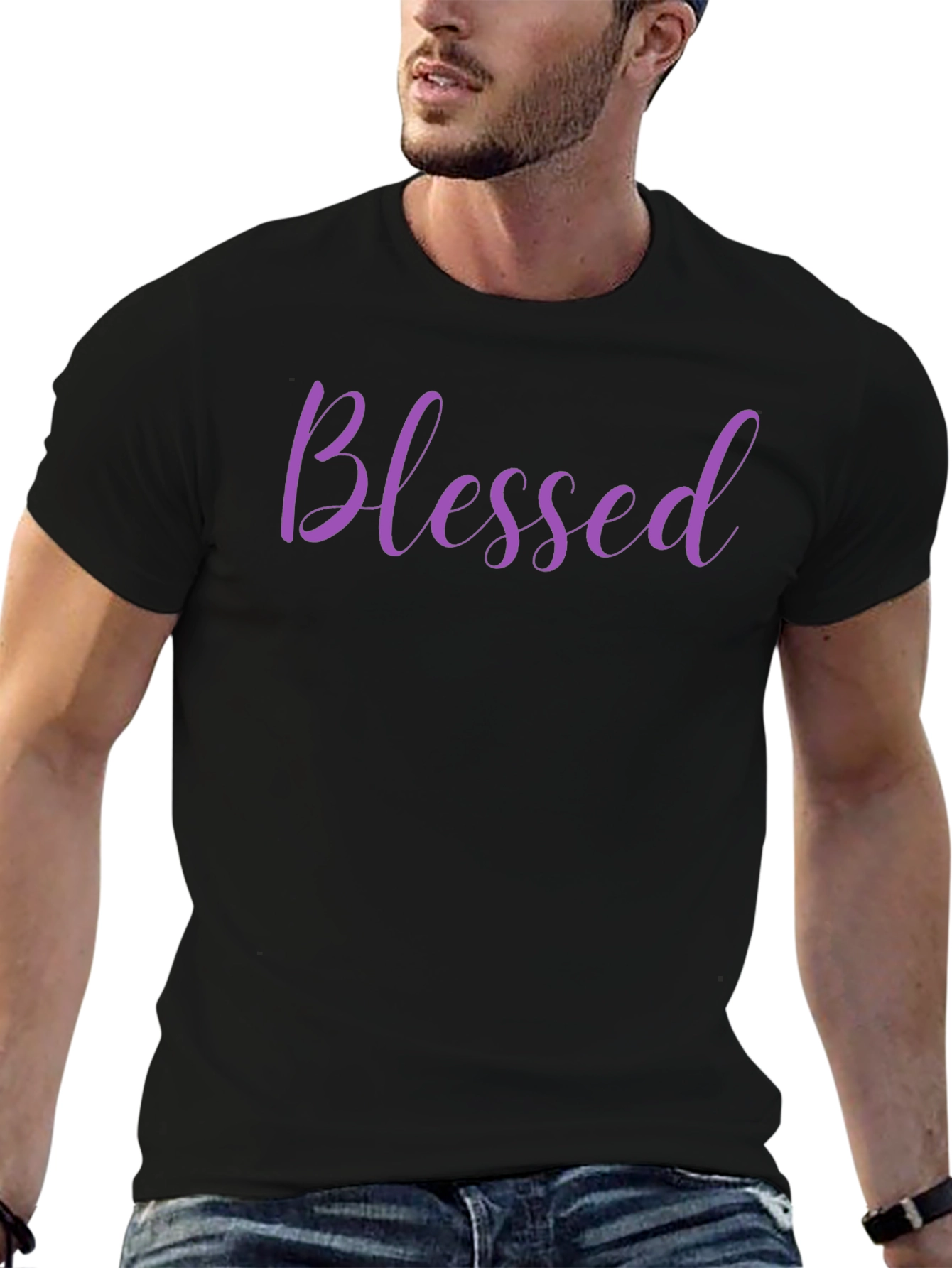 Black Blessed Graphic T-Shirt - Casual Style view 6