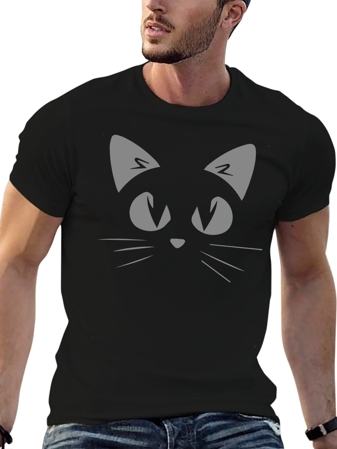 Black Black Cat Graphic T-Shirt - Men's view 6