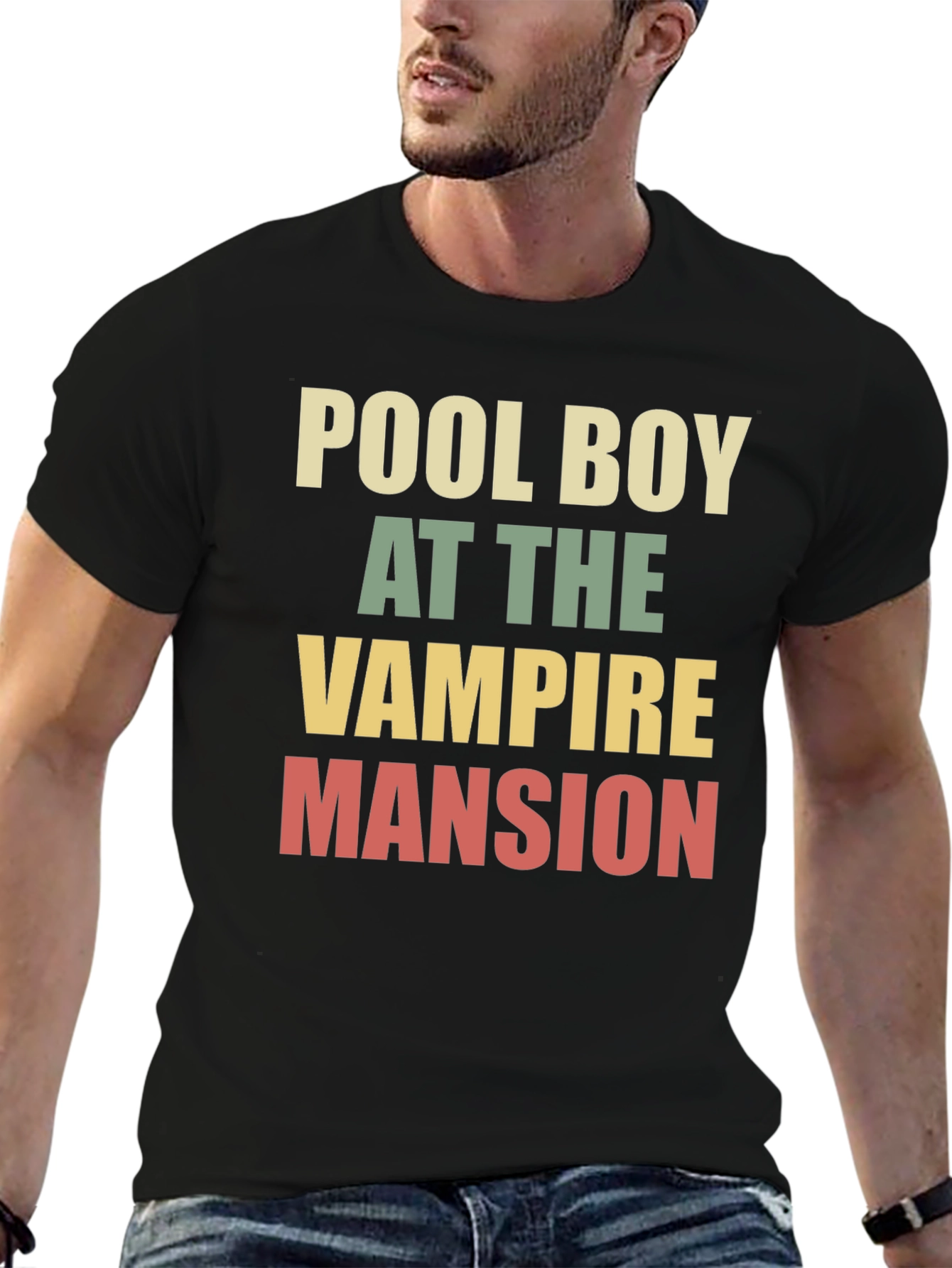 Black Pool Boy at the Vampire Mansion Graphic Tee view 6
