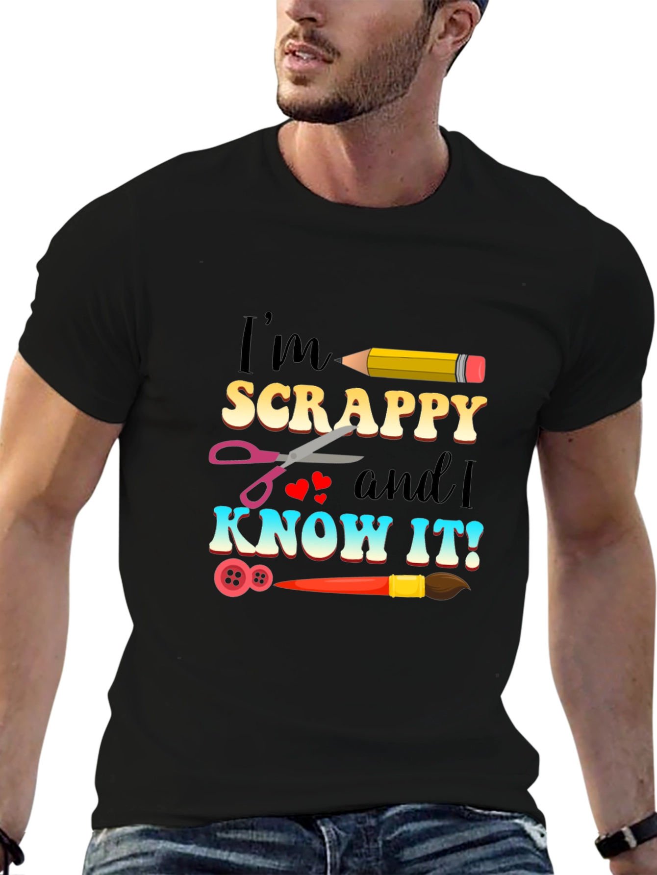 Black I'm Scrappy and I Know It! Crafty T-Shirt view 6