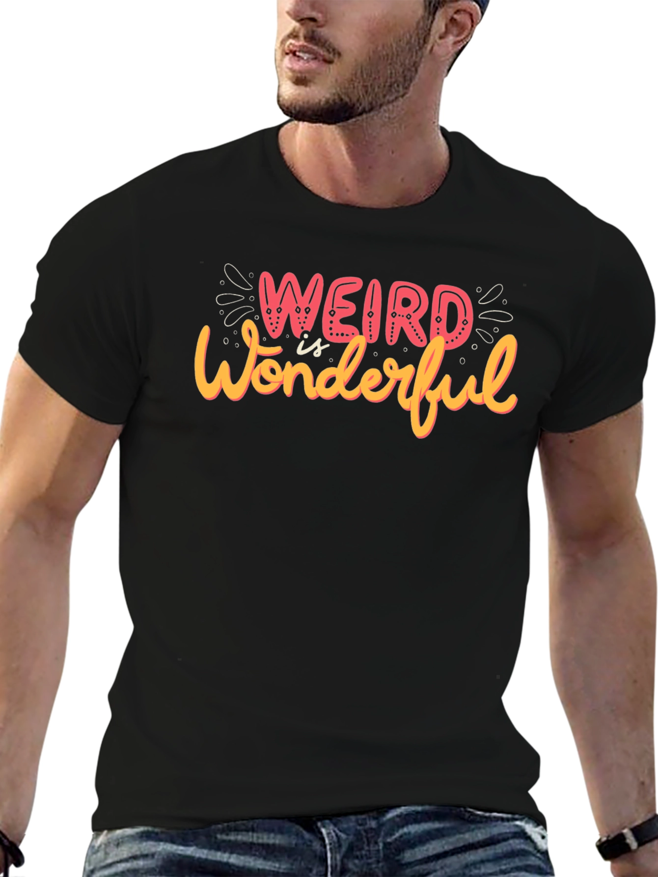 Black Weird Is Wonderful Graphic Tee view 6