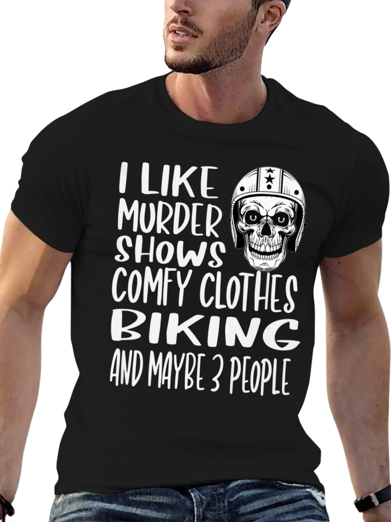 Black Murder Shows & Biking T-Shirt view 6