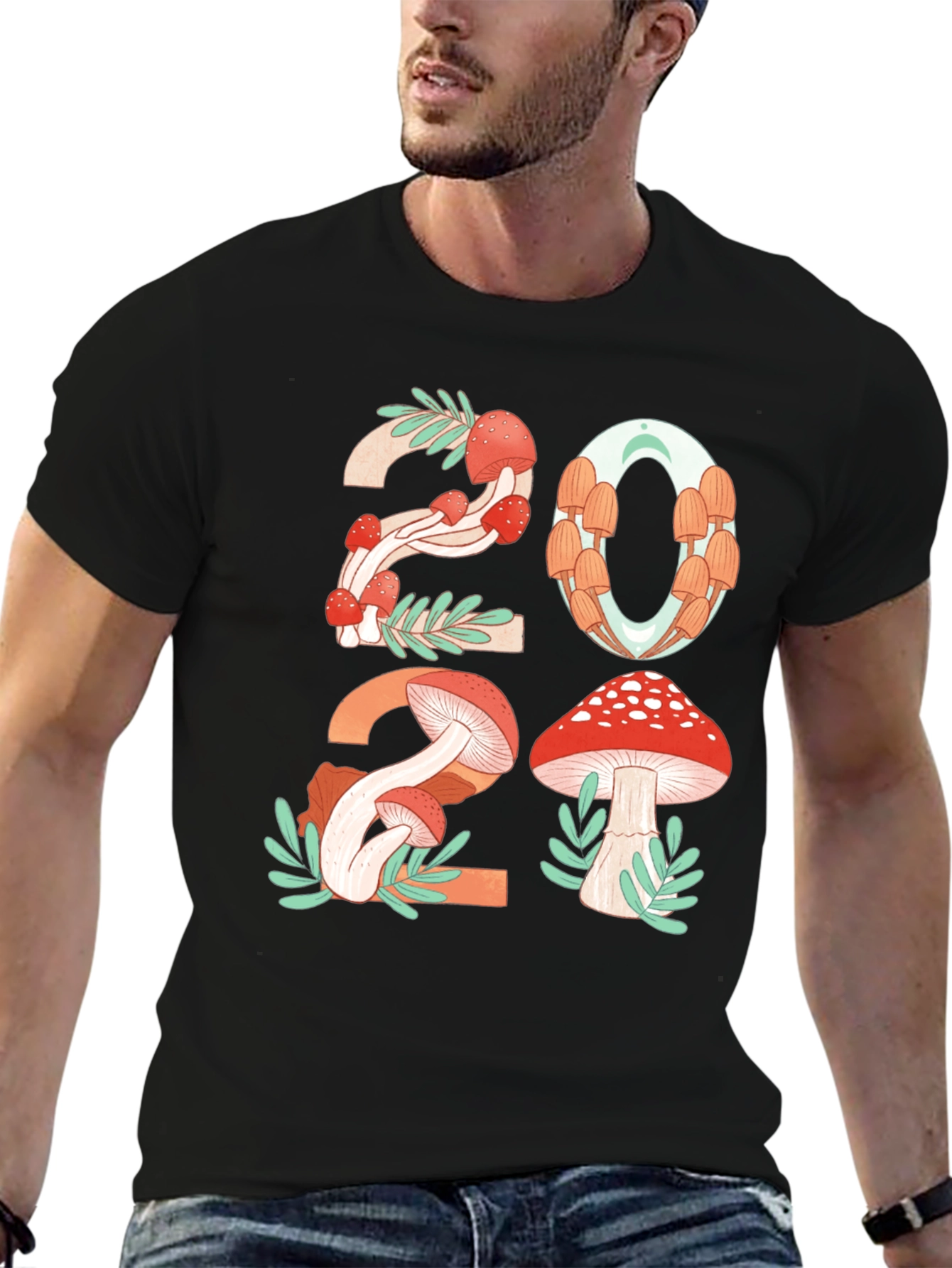 Black Mushroom 2024 Graphic T-Shirt view 6