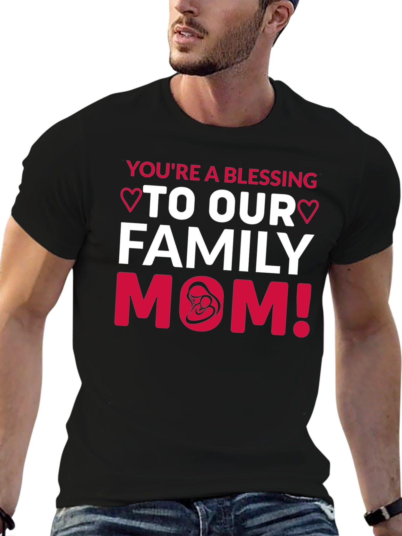 Black You're A Blessing Mom T-Shirt view 6