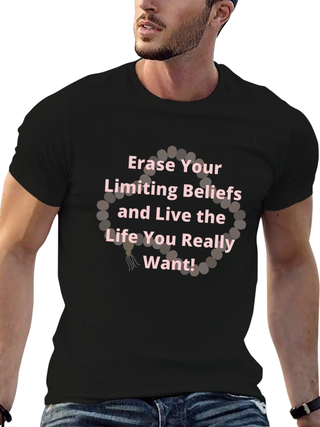 Black Erase Limiting Beliefs T-Shirt view 6