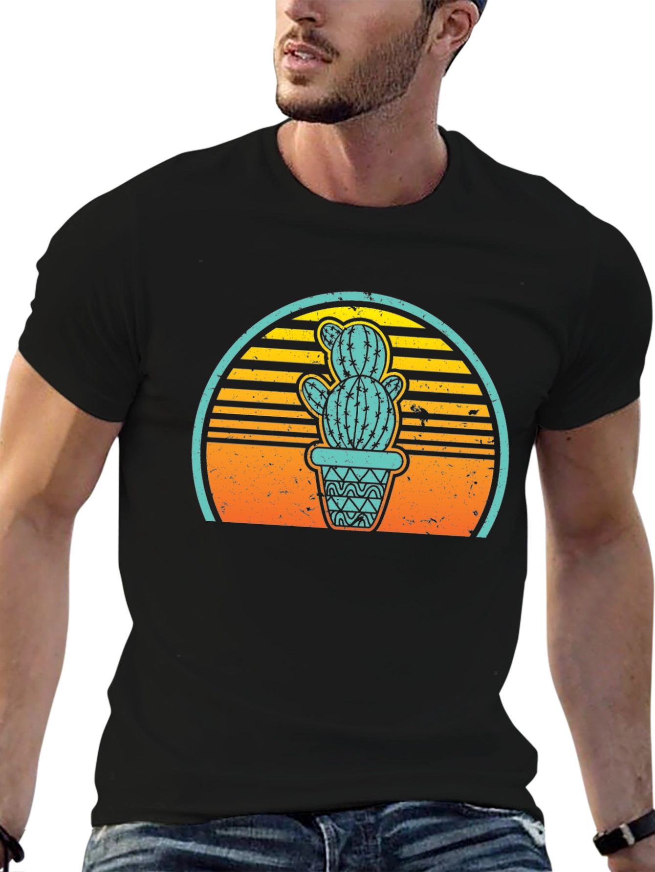 Cactus Sunset T-Shirt - Retro Desert Style - 6