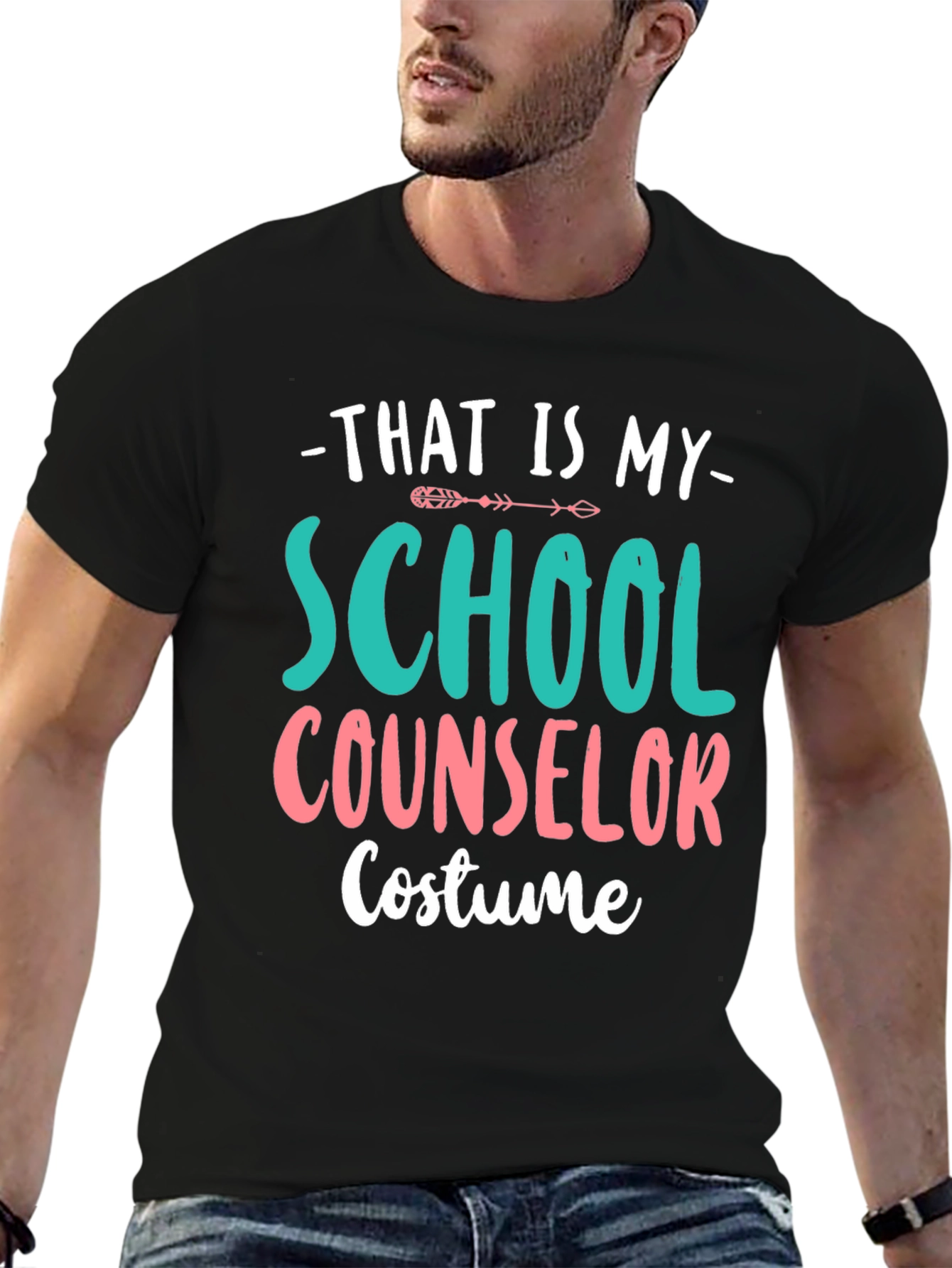 Black School Counselor Costume T-Shirt Funny Halloween view 6