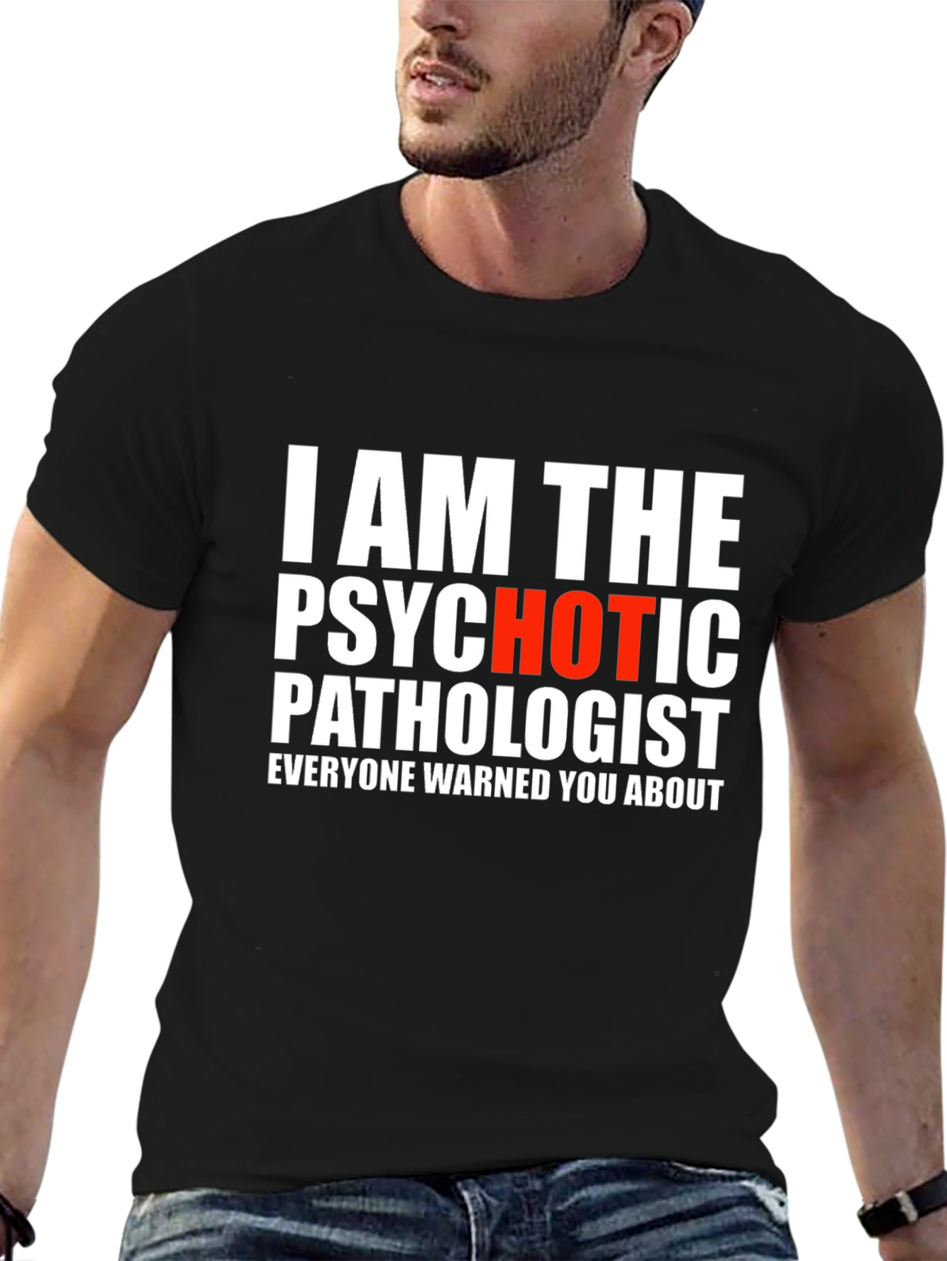 Black Psychotic Pathologist Graphic Tee - Funny Medical Humor Shirt view 6