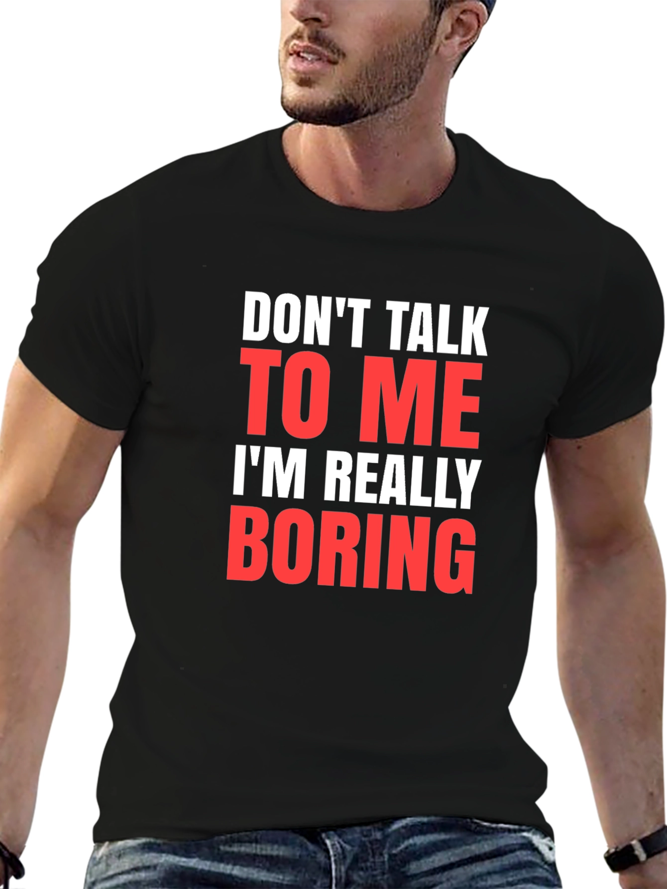 Black Funny Sarcastic Graphic Tee - Don't Talk to Me T-Shirt view 6