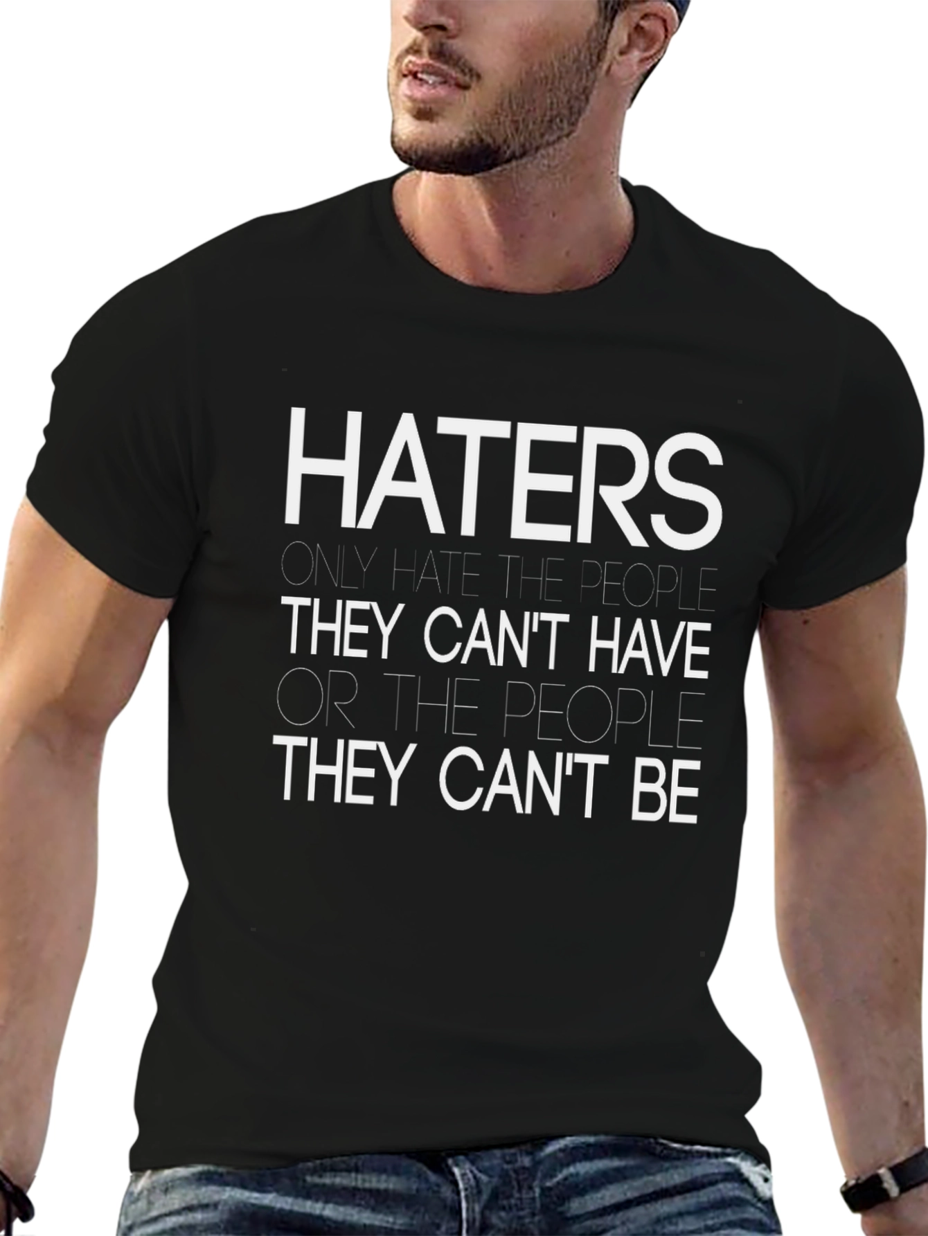 Black Haters Graphic Tee - Men's Black T-Shirt view 6