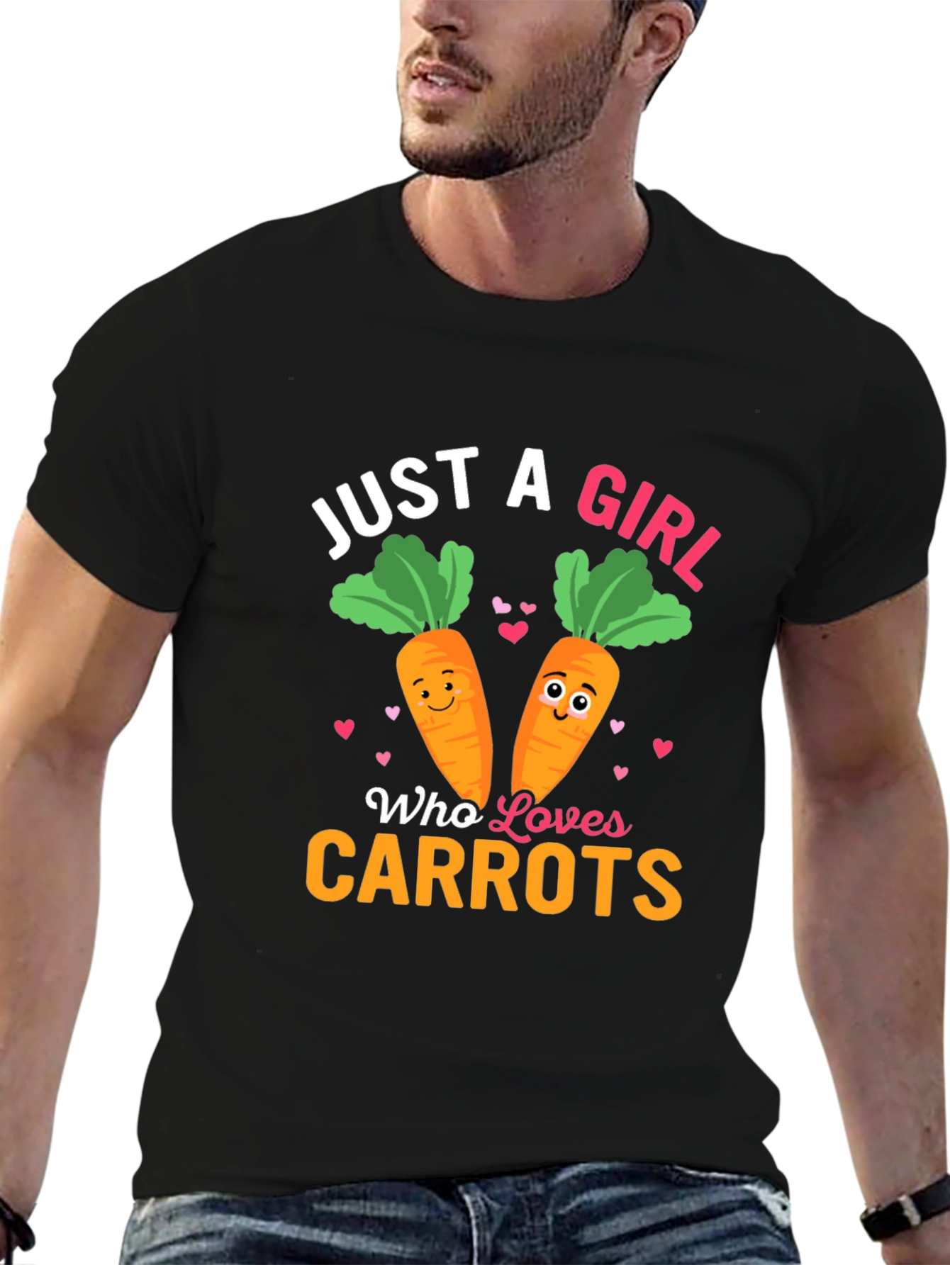 Black Just a Girl Who Loves Carrots Graphic Tee view 6