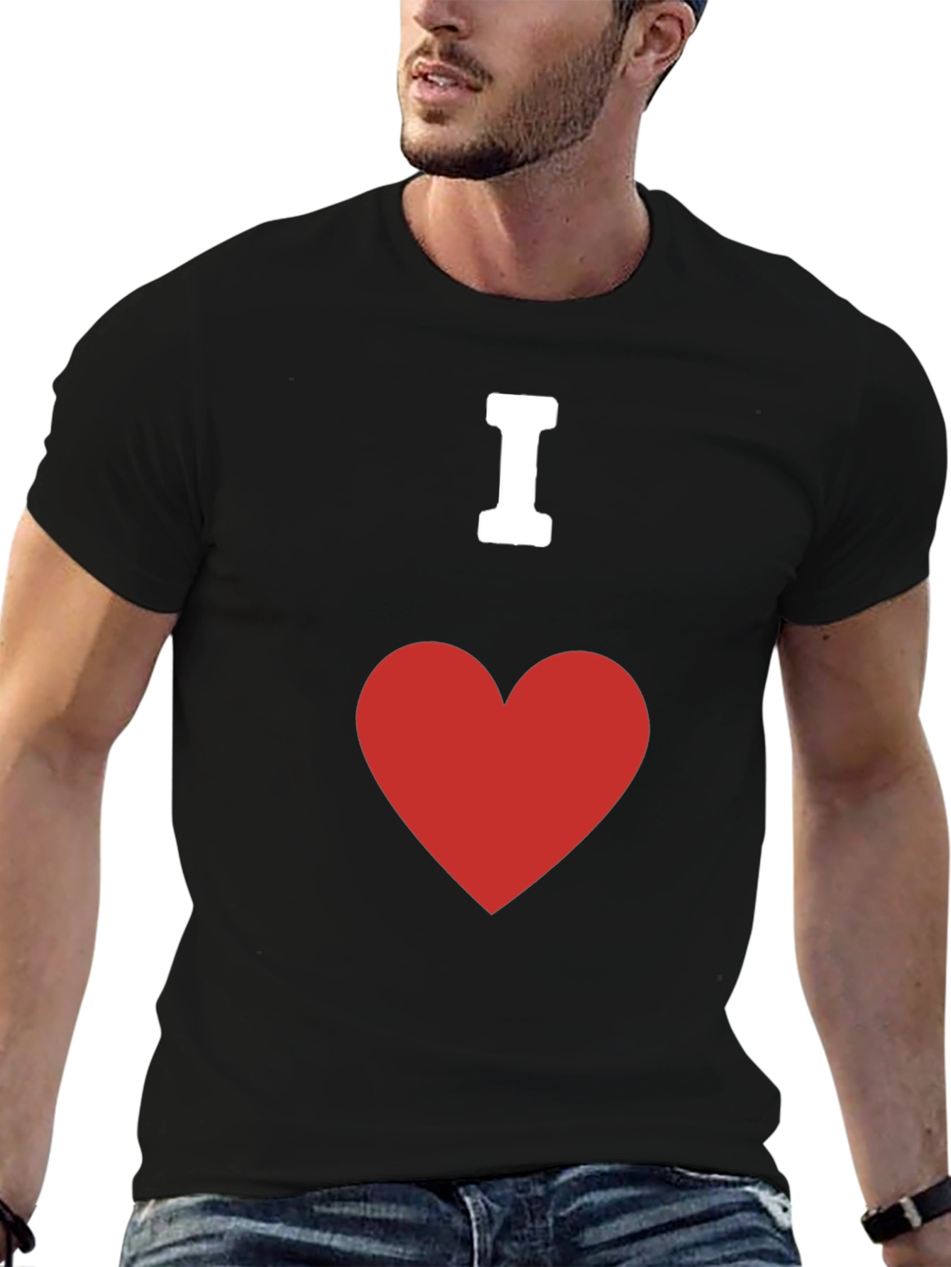 Black I Heart Graphic Tee - Classic Cotton Comfort view 6