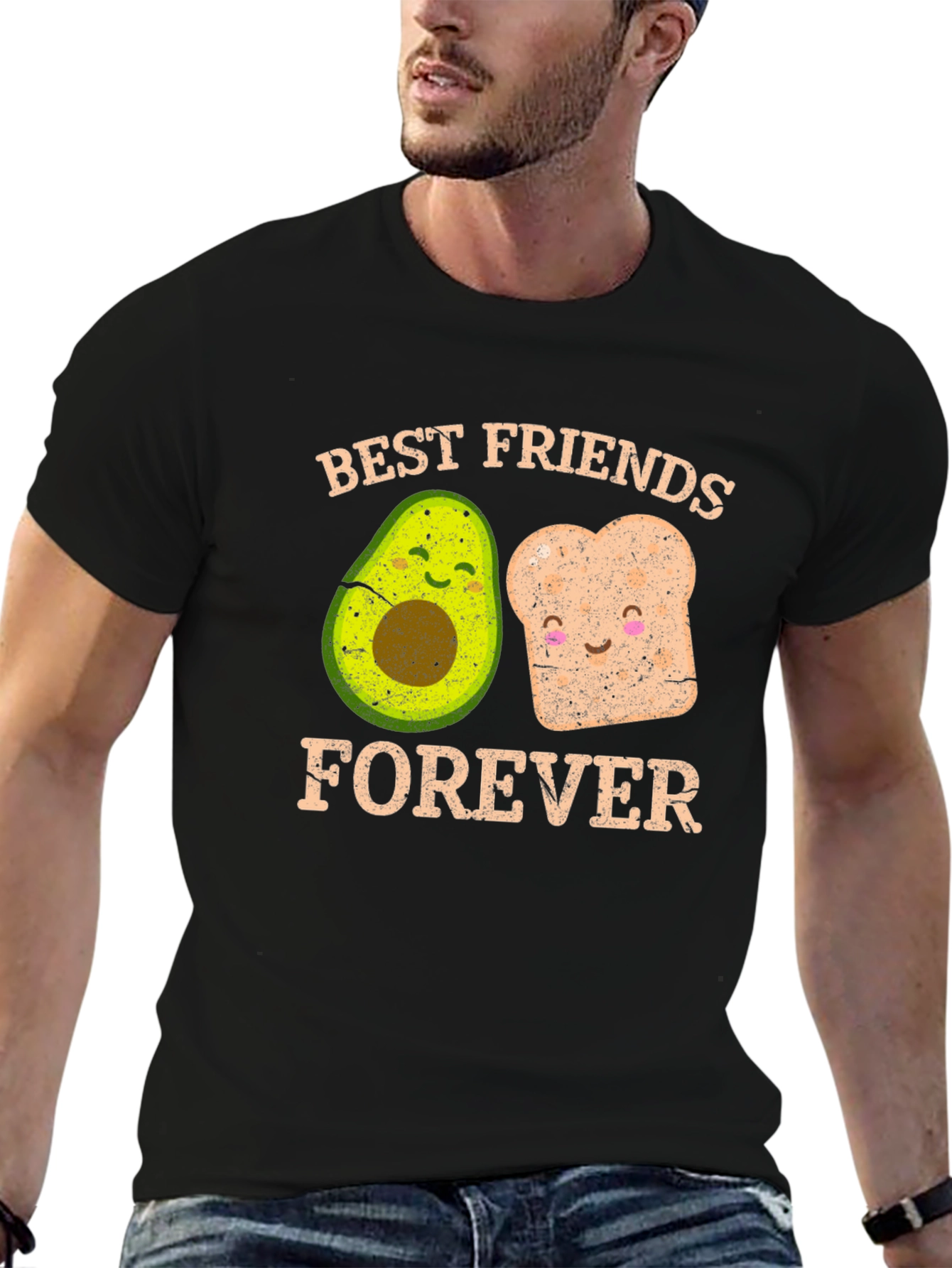 Black Best Friends Forever Avocado and Toast Graphic Tee view 6