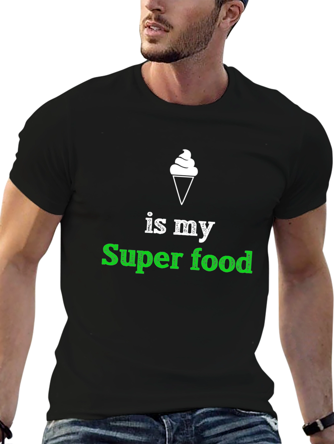 Black Ice Cream Super Food T-Shirt view 6