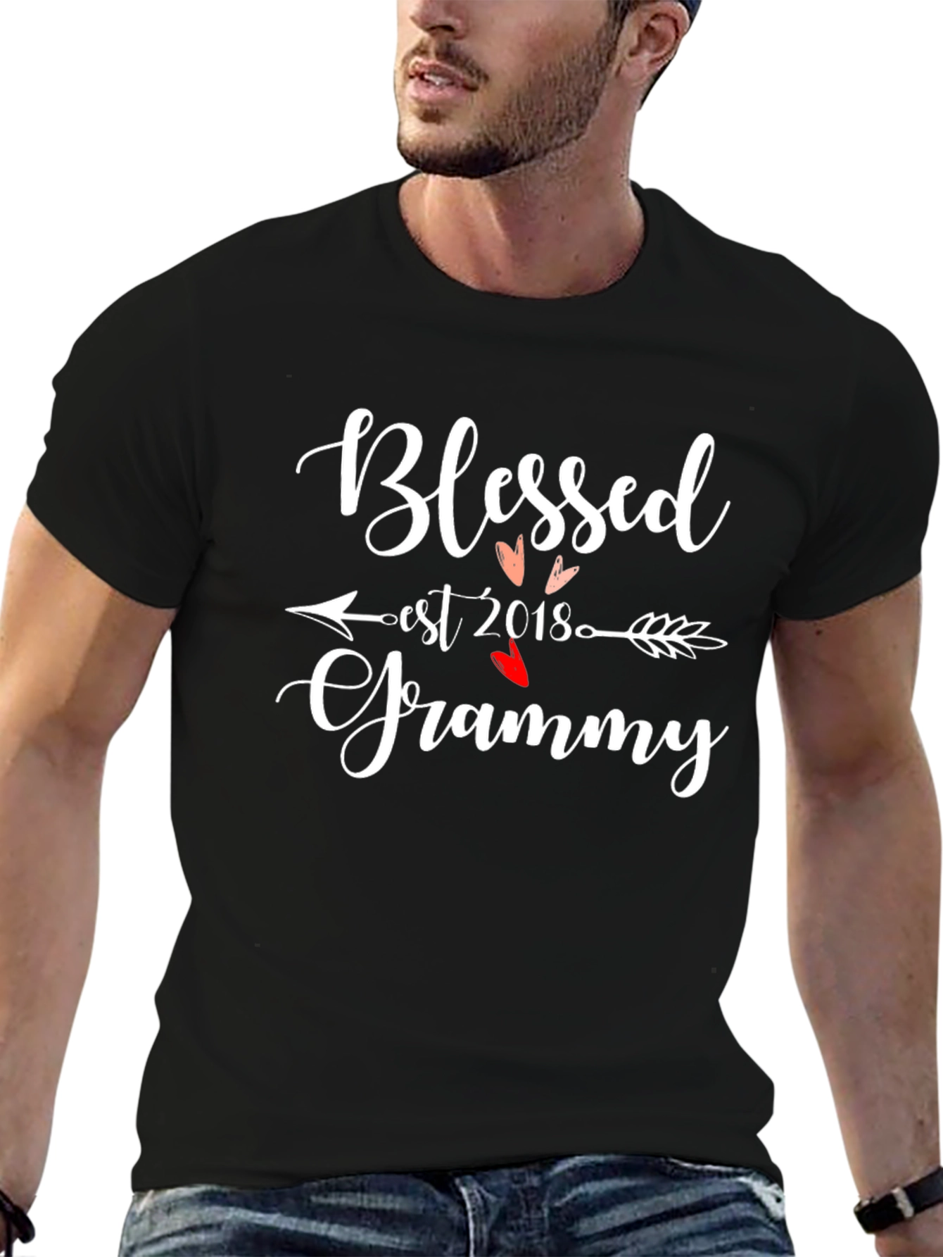 Black Blessed Grammy Est. 2018 Graphic T-Shirt view 6