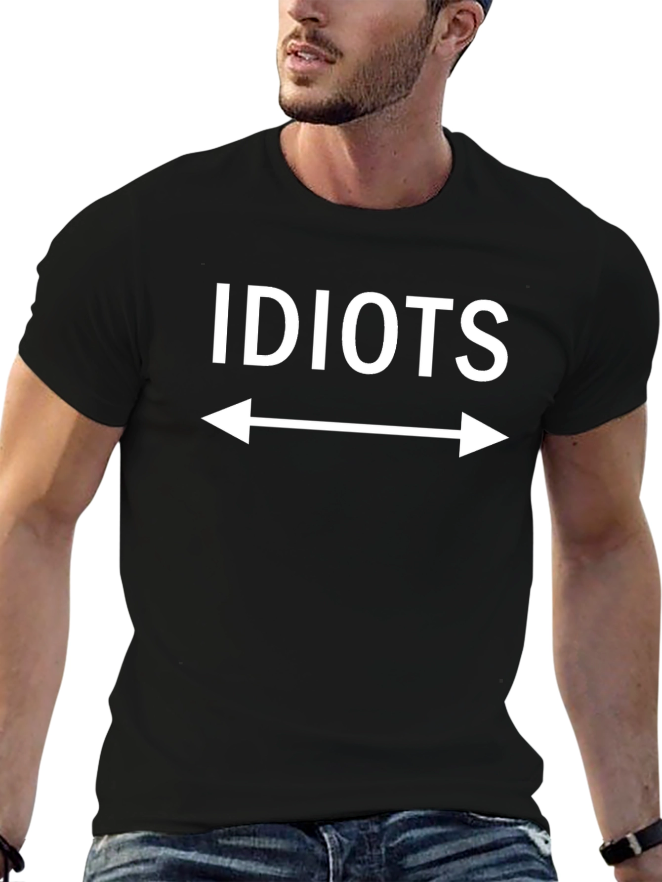 Black Idiots This Way T-Shirt - Funny Novelty Tee view 6