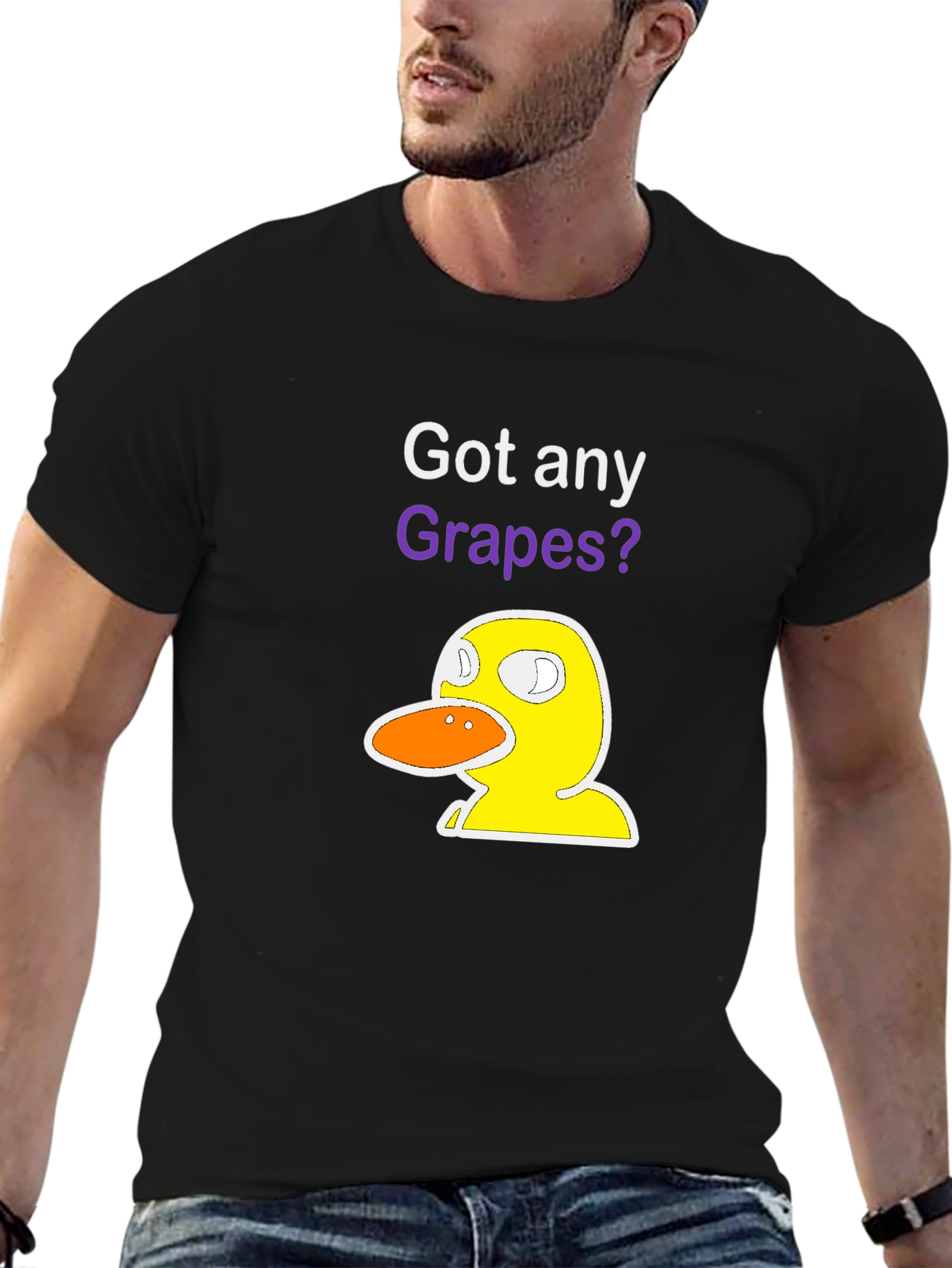 Black Got Any Grapes? Duck T-Shirt - Funny Graphic Tee view 6
