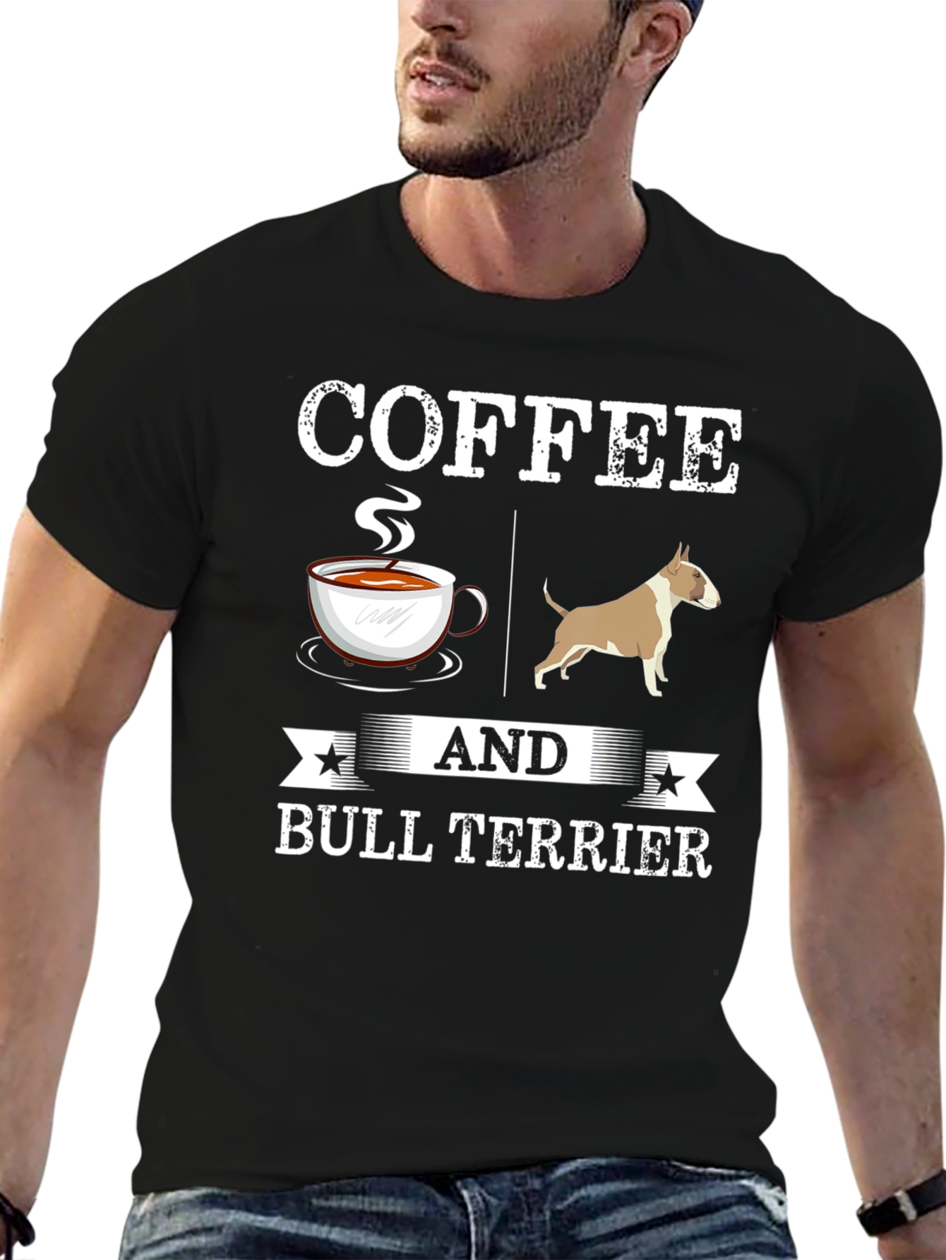 Black Coffee and Bull Terrier Graphic T-Shirt view 6