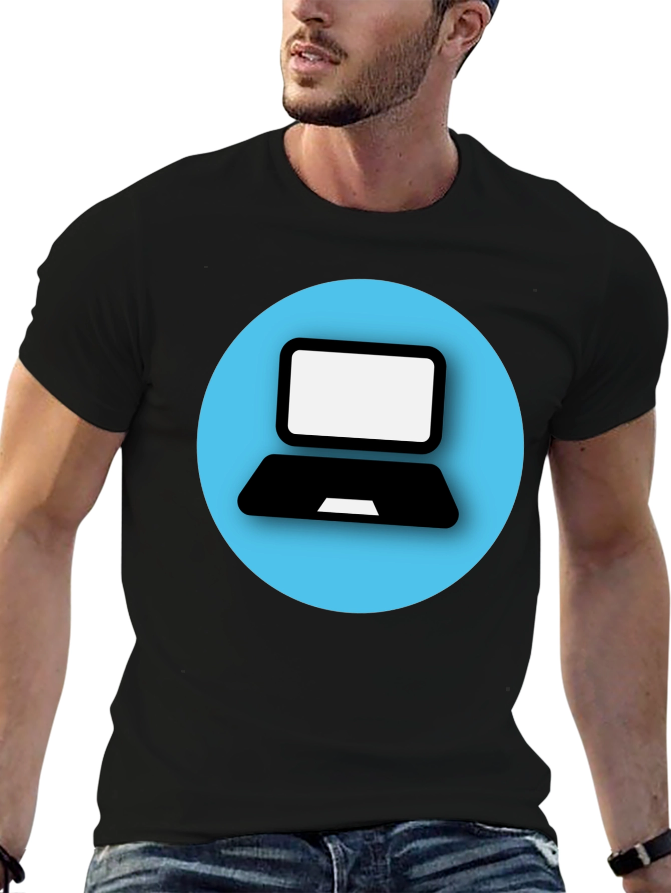 Black Laptop Graphic Tee - Tech Style T-Shirt view 6