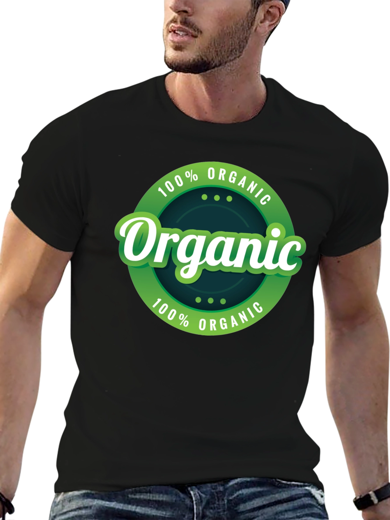 Black Organic Cotton T-Shirt - Eco Friendly view 6