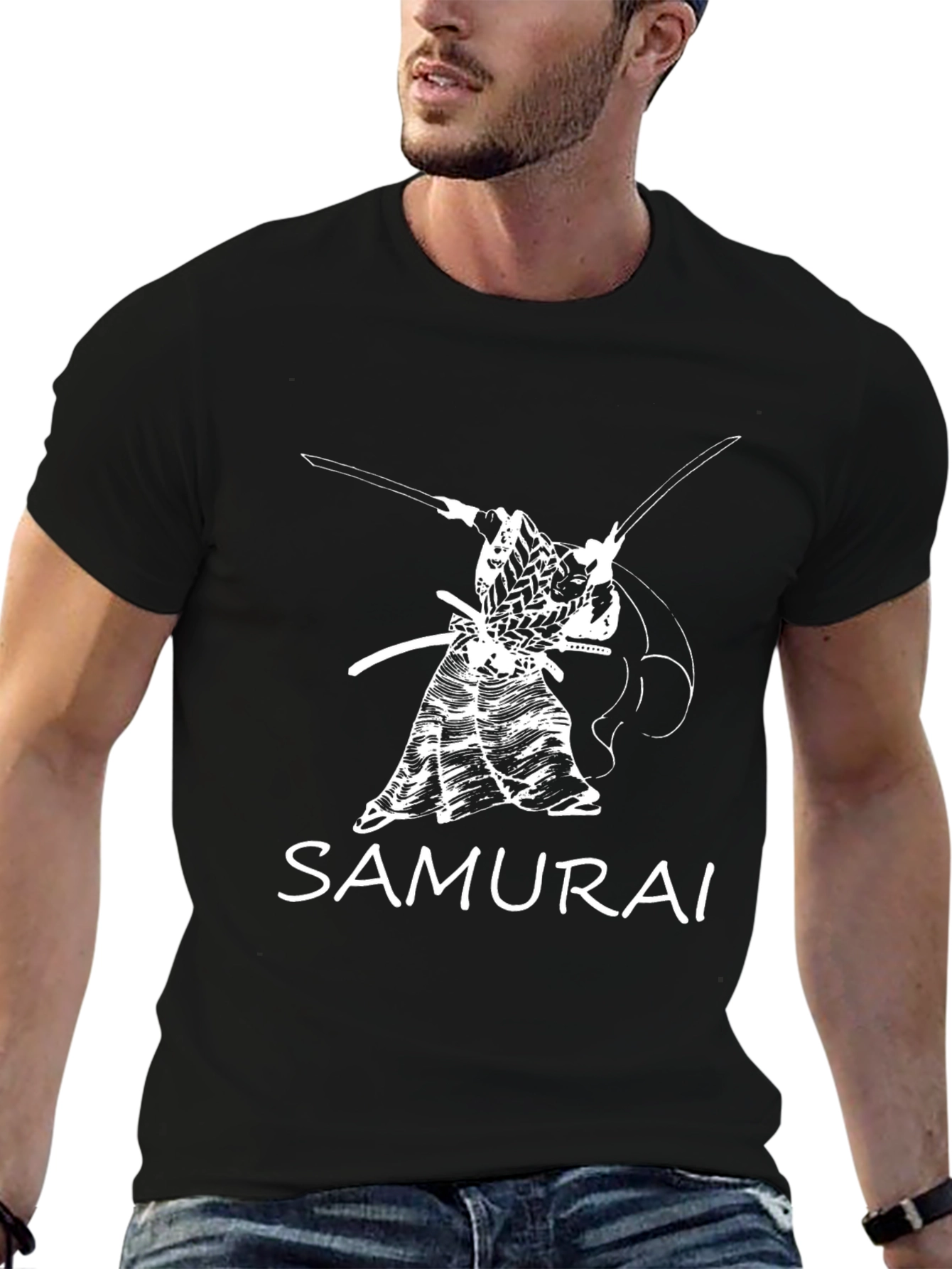Black Samurai Graphic Tee - Bold Black T-Shirt view 6