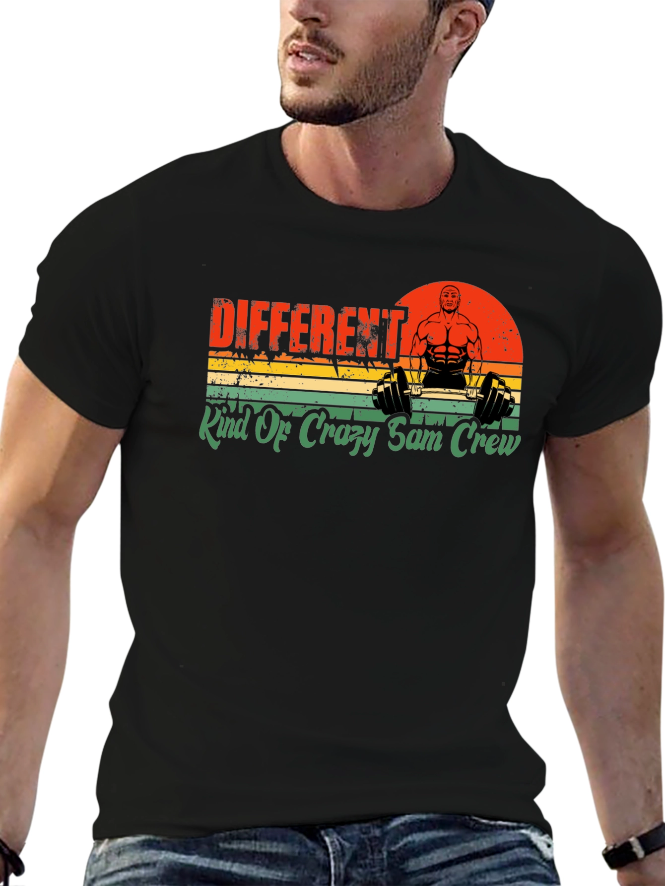 Black Different Kind Of Crazy Sam Crew T-Shirt view 6