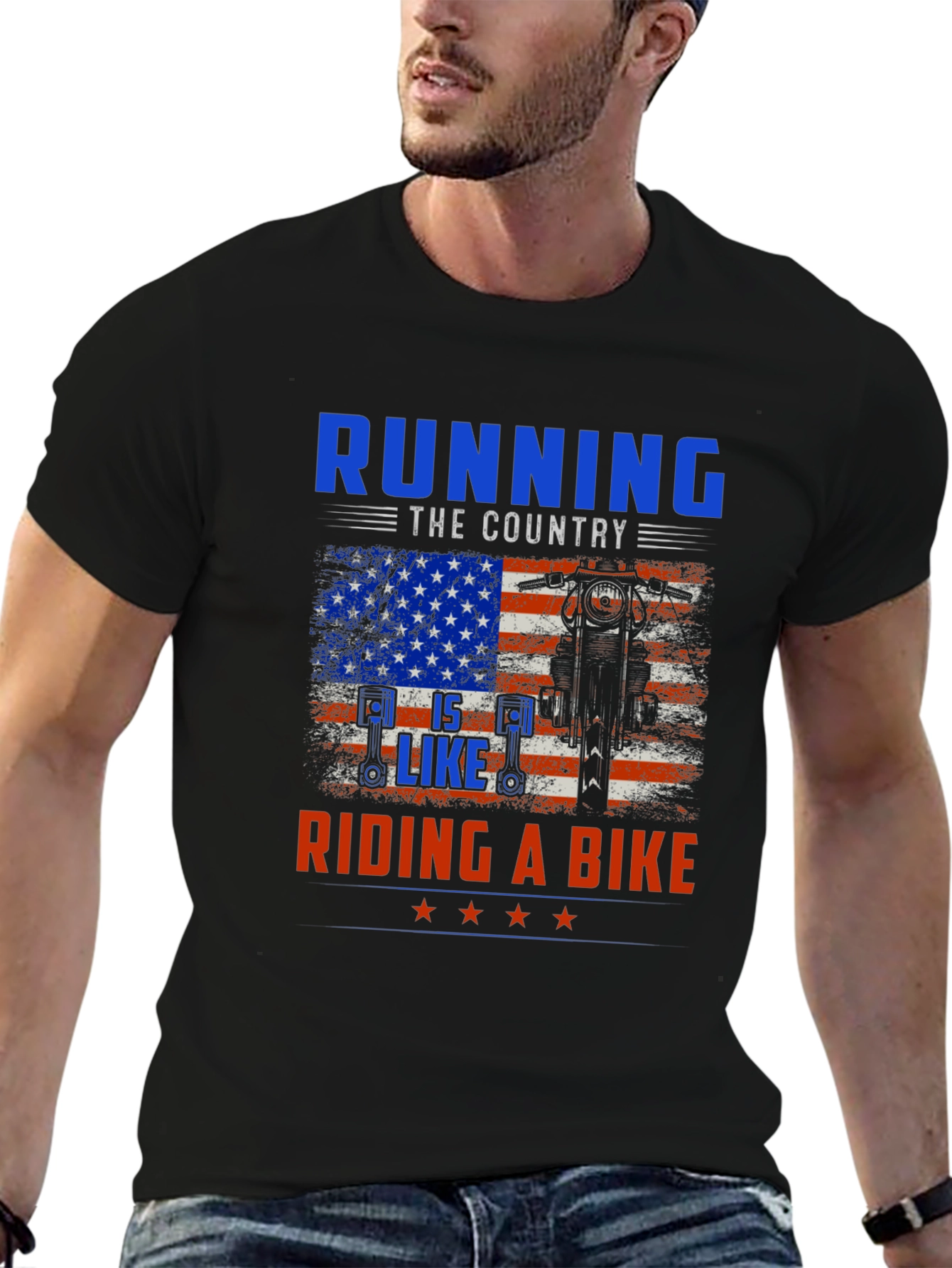 Black Running the Country is Like Riding a Bike Graphic Tee view 6