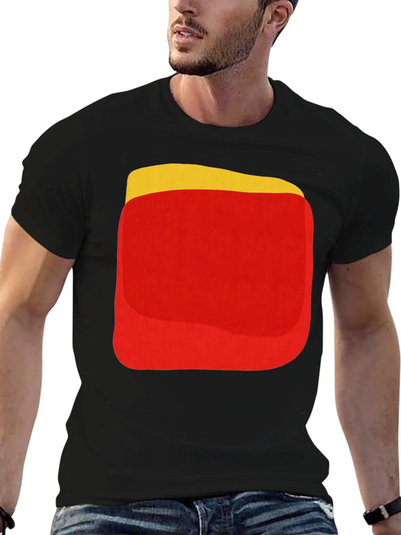 Black Retro Food Graphic Tee - Black Cotton Blend view 6