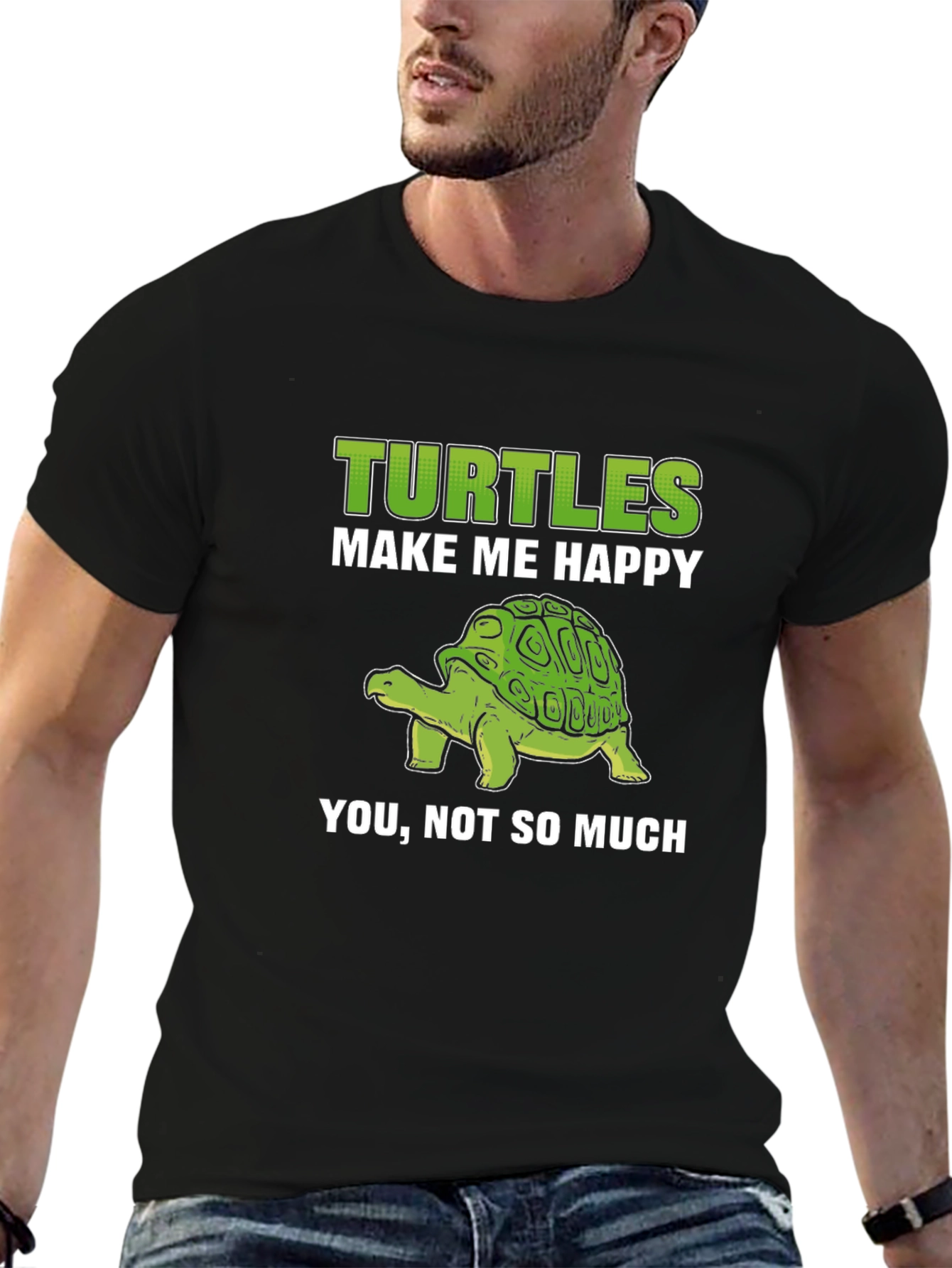 Black Turtles Make Me Happy Graphic Tee view 6