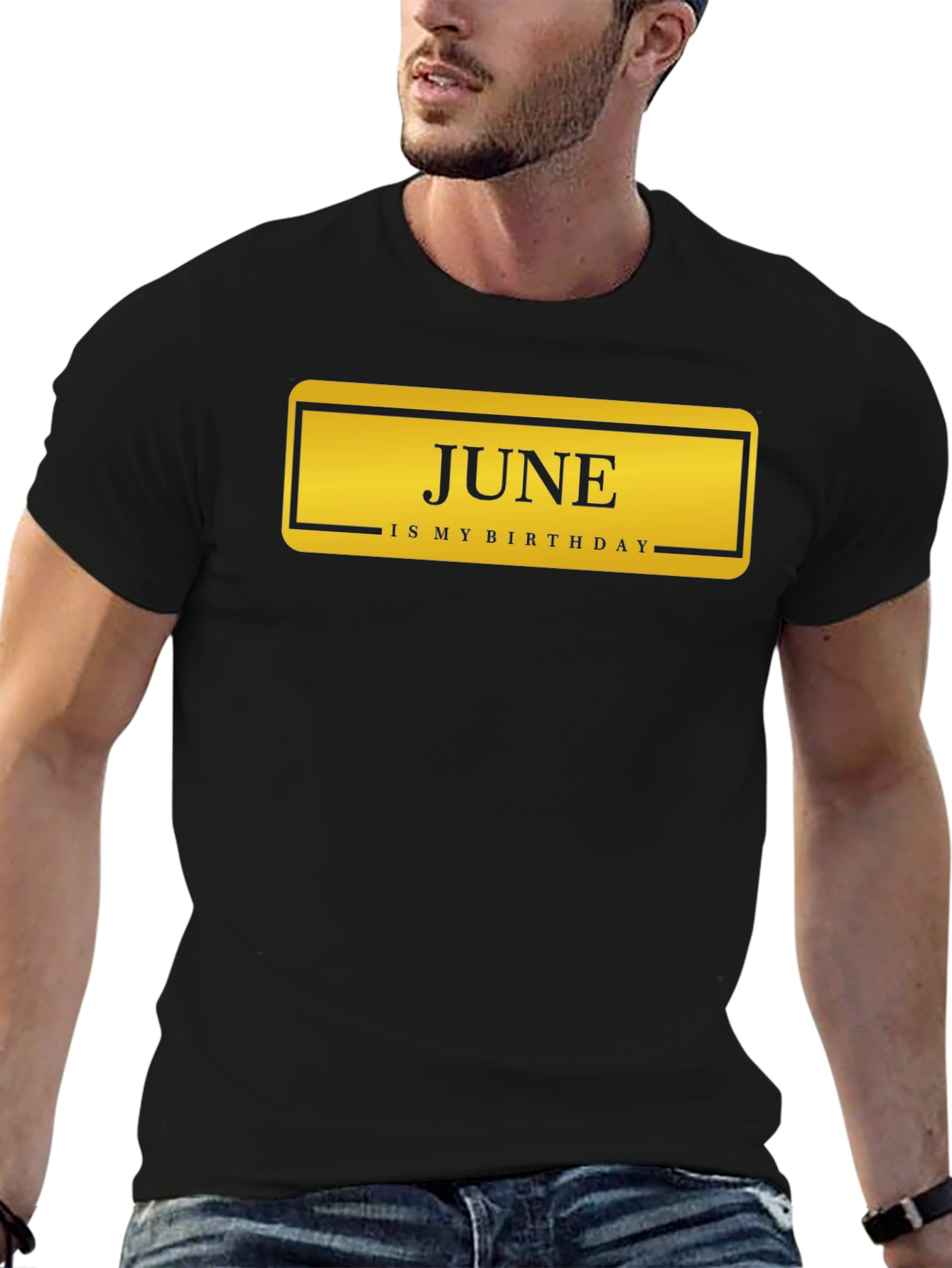 Black June Birthday T-Shirt - Black Graphic Tee view 6
